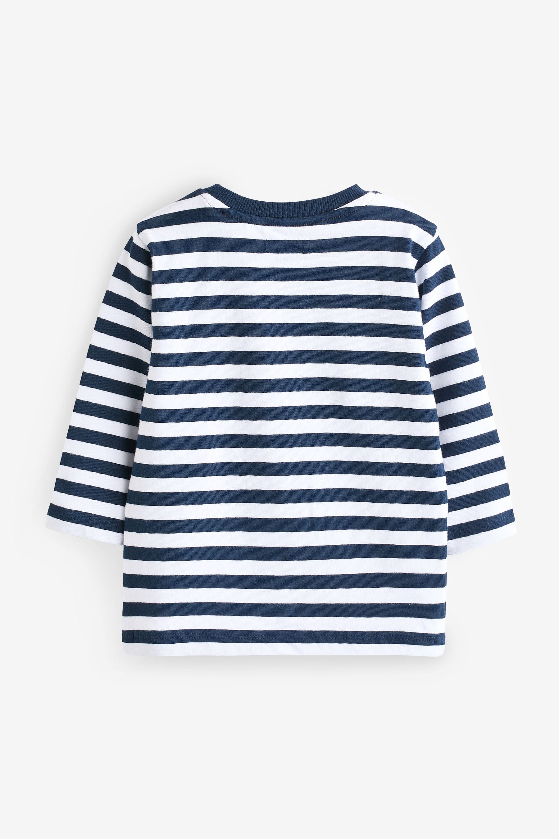 Navy Blue/White Long Sleeve Christmas T-Shirt (3mths-7yrs)