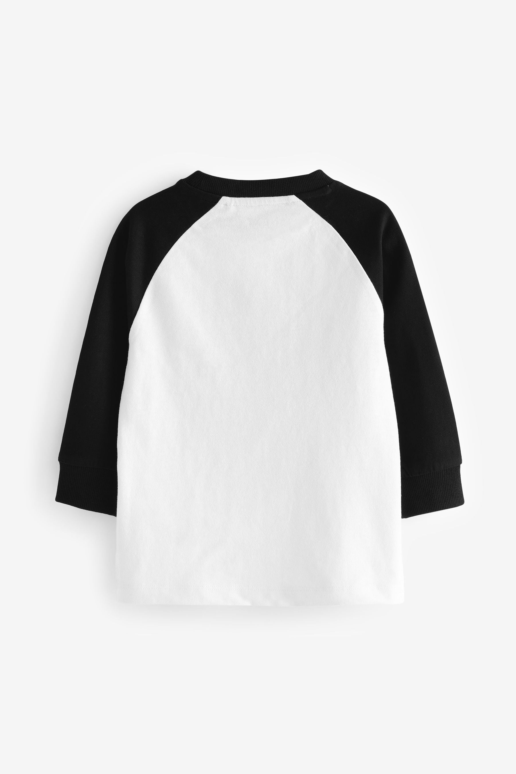 Black/White Long Sleeve Christmas 100% Cotton T-Shirt (3mths-7yrs)