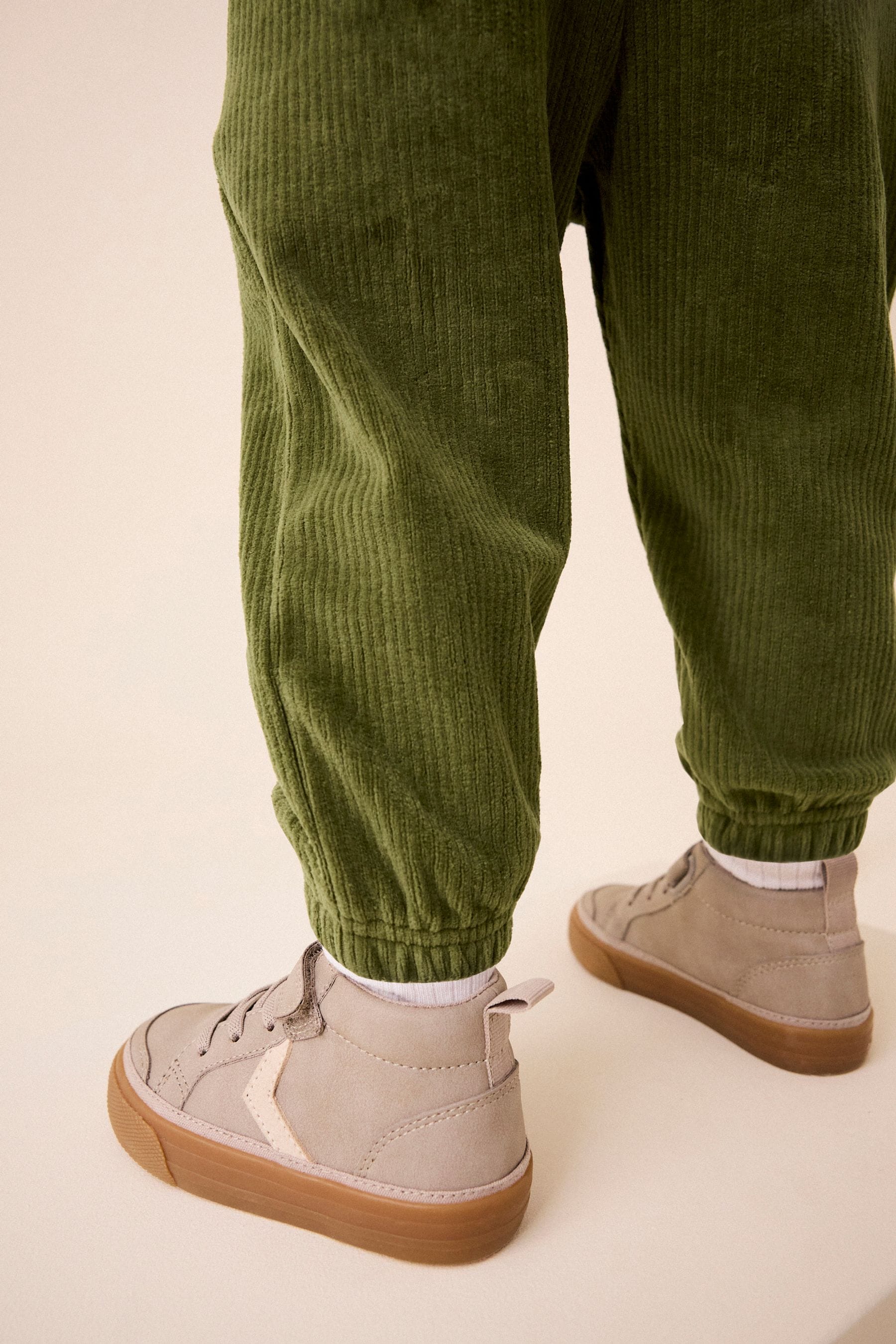 Khaki Green Cord Jersey Cuffed Joggers (3mths-7yrs)