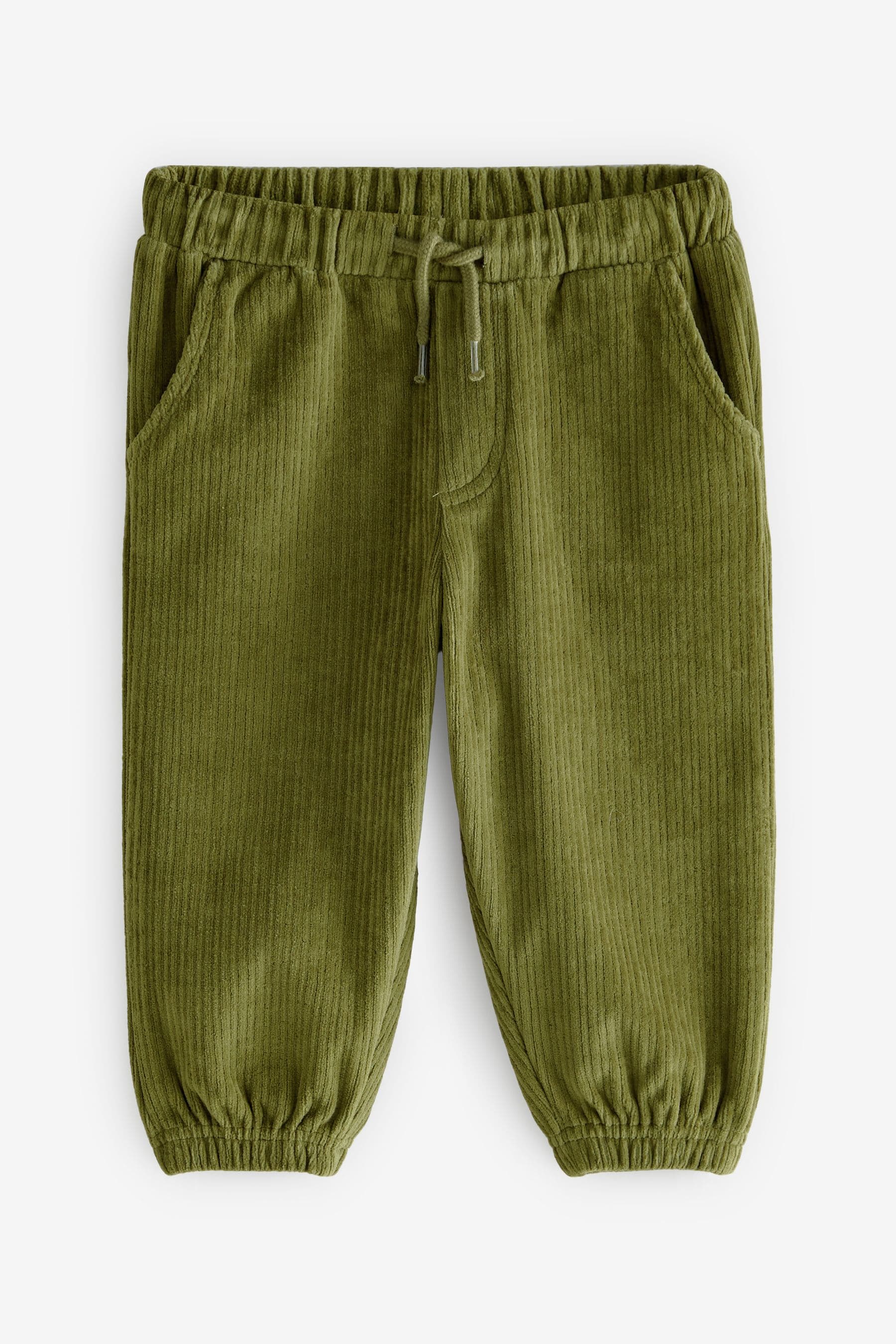 Khaki Green Cord Jersey Cuffed Joggers (3mths-7yrs)