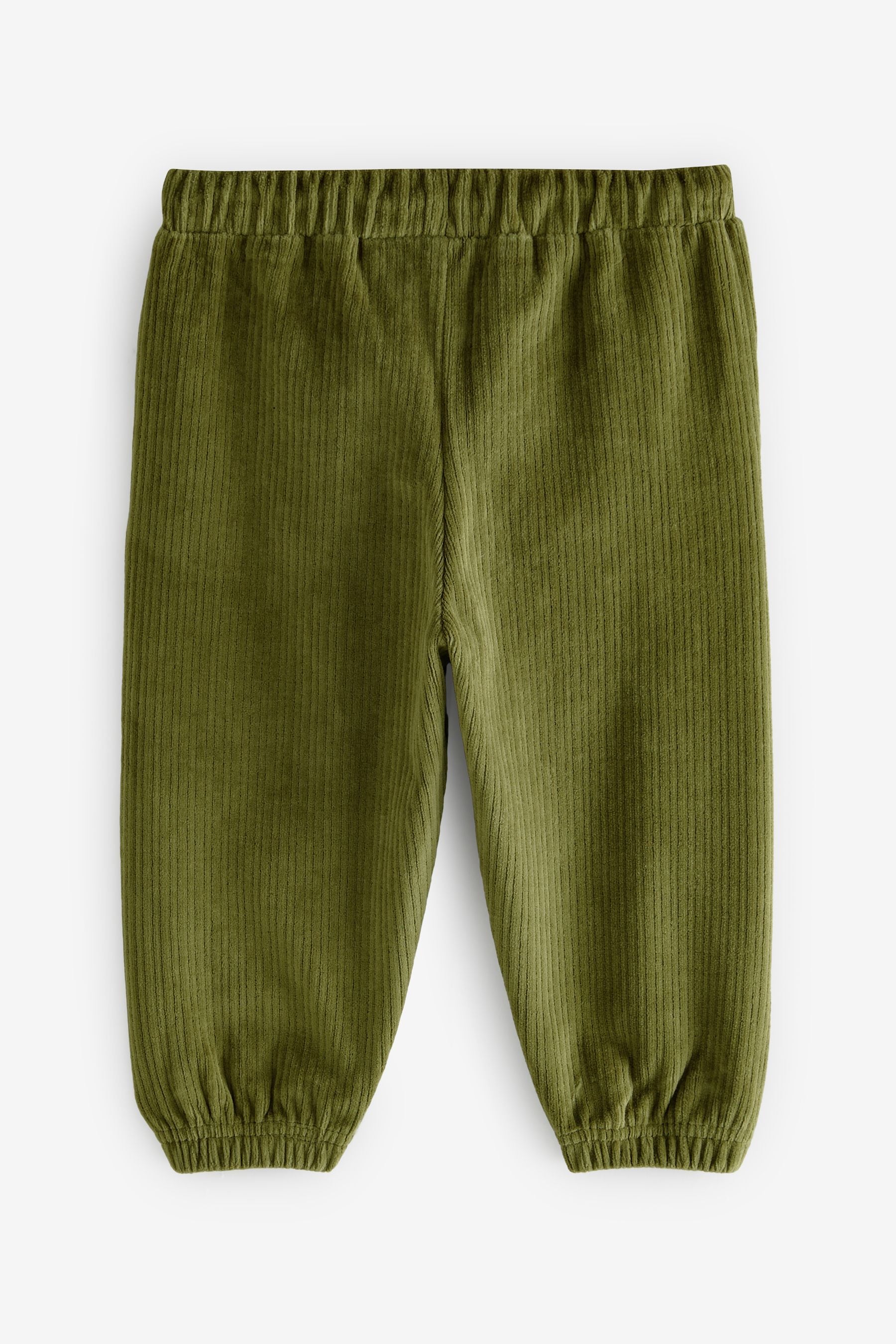 Khaki Green Cord Jersey Cuffed Joggers (3mths-7yrs)