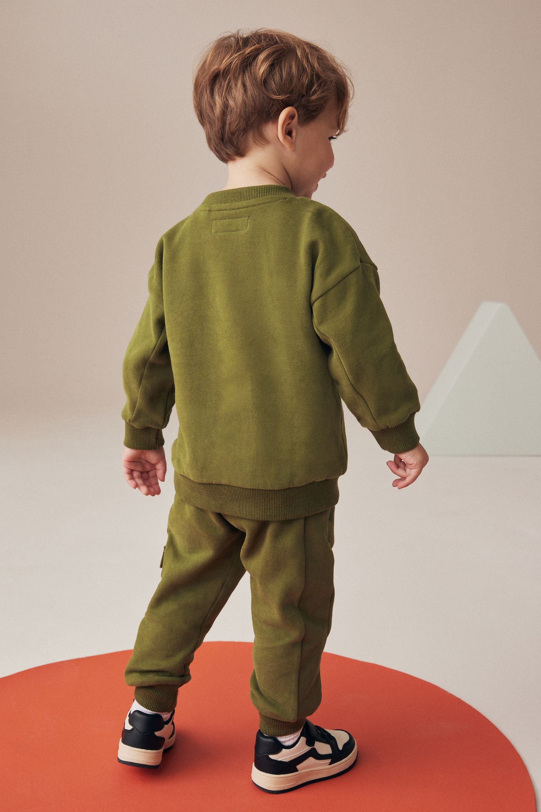 Khaki Green Utility Sweatshirt and Joggers Set (3mths-7yrs)