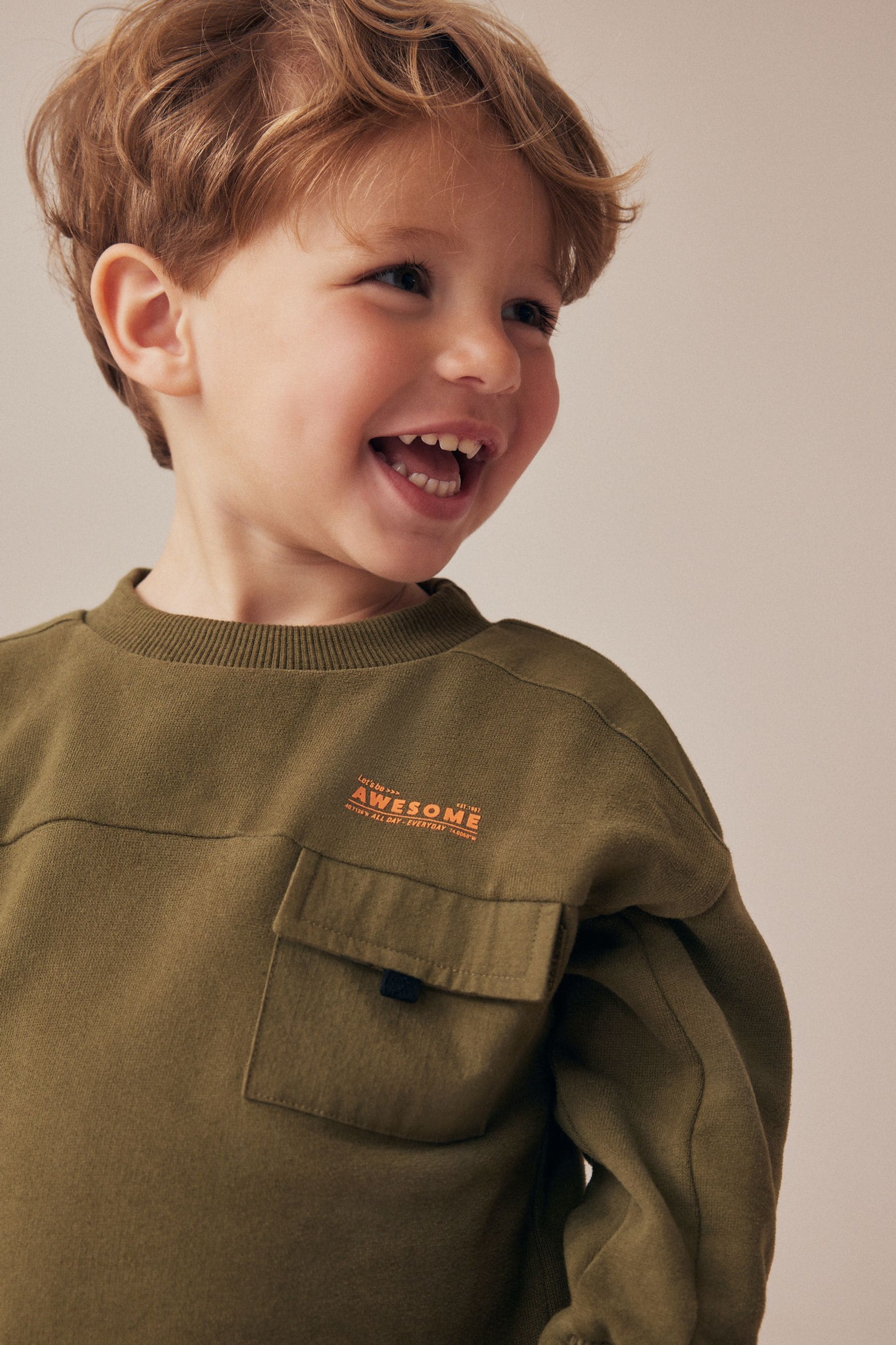 Khaki Green Utility Sweatshirt and Joggers Set (3mths-7yrs)