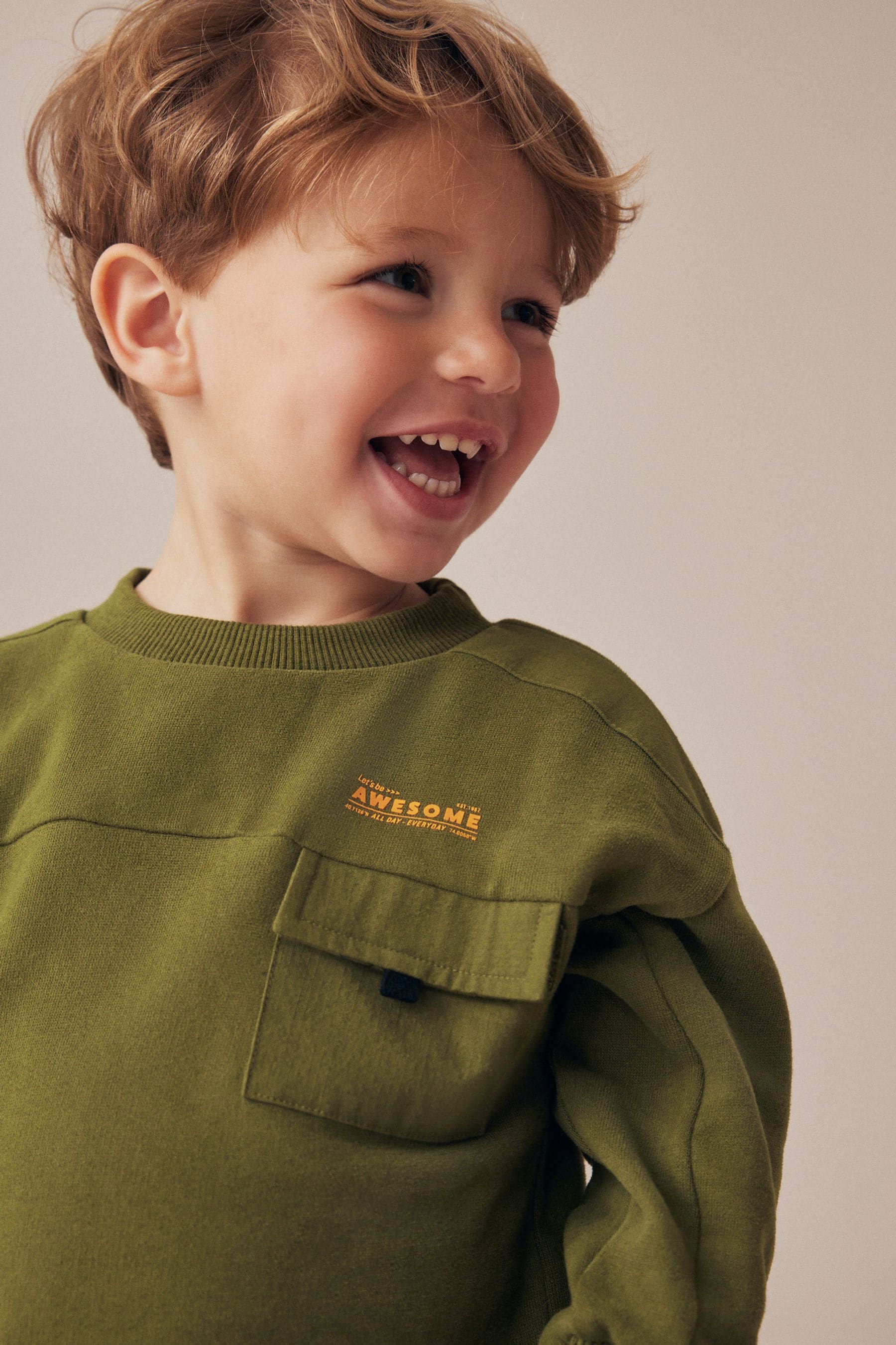 Khaki Green Utility Sweatshirt and Joggers Set (3mths-7yrs)