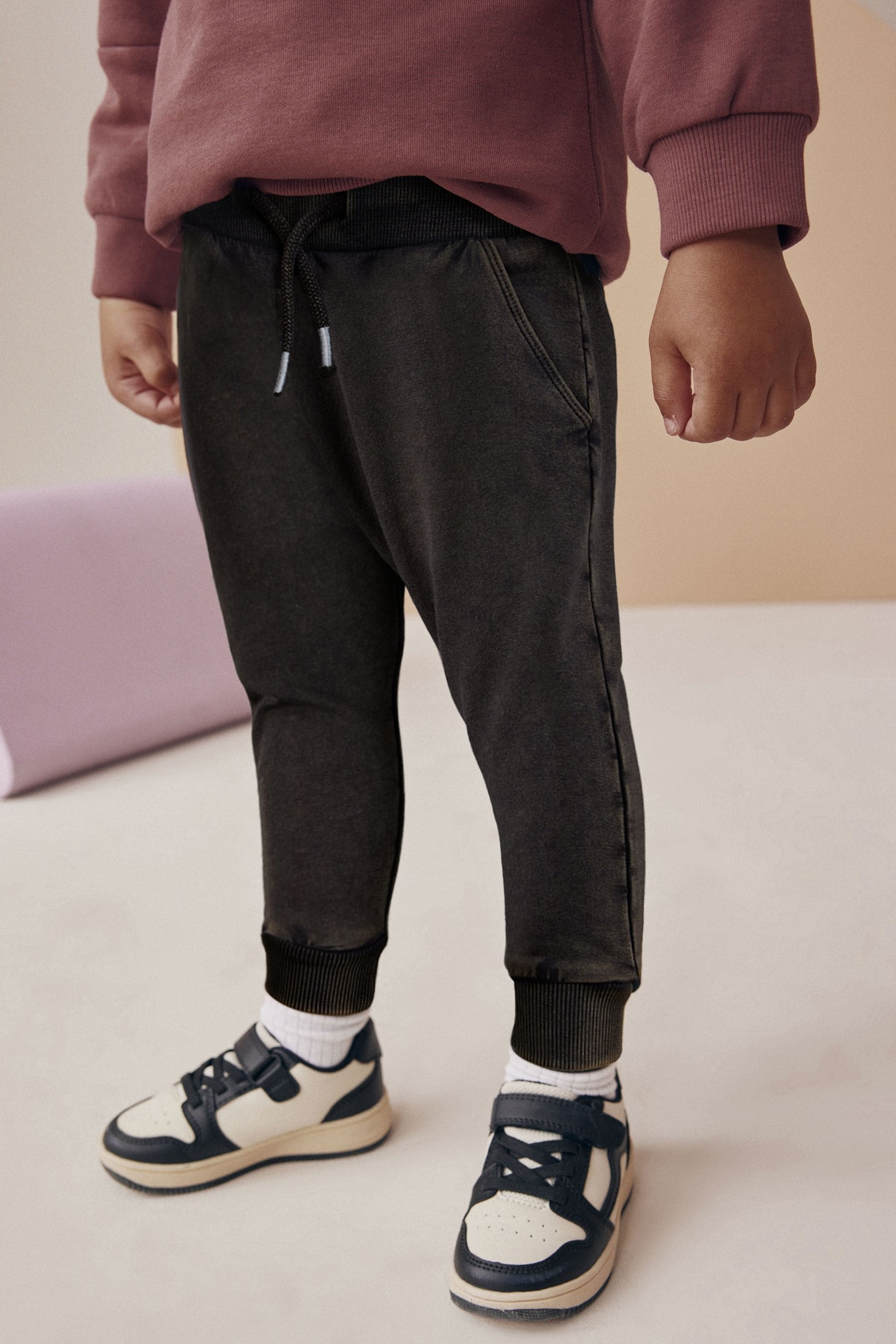 Burgundy Red Funnel Zip Neck Sweatshirt and Joggers Set (3mths-7yrs)