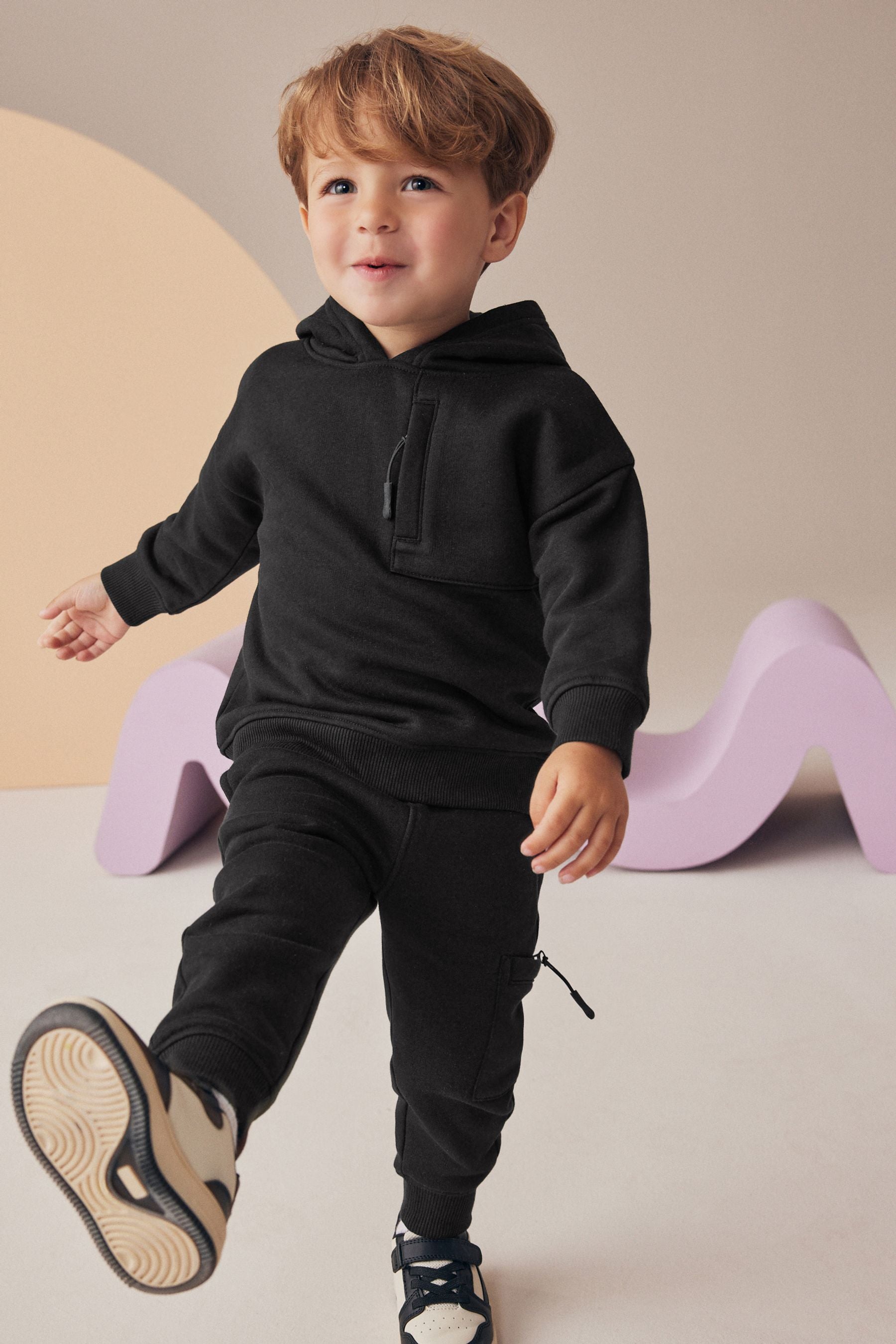 Black Utility Hoodie and Joggers Set (3mths-7yrs)