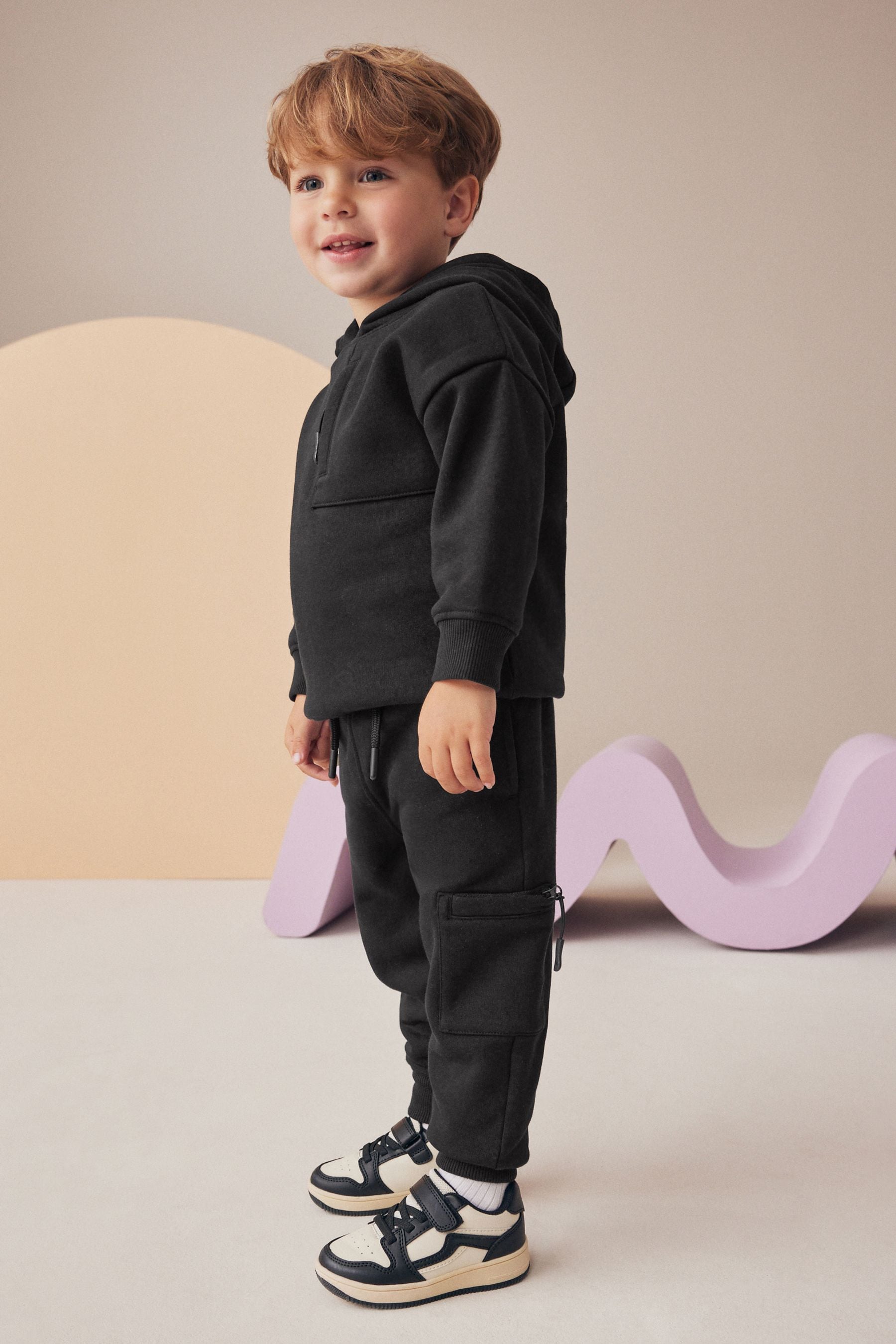 Black Utility Hoodie and Joggers Set (3mths-7yrs)