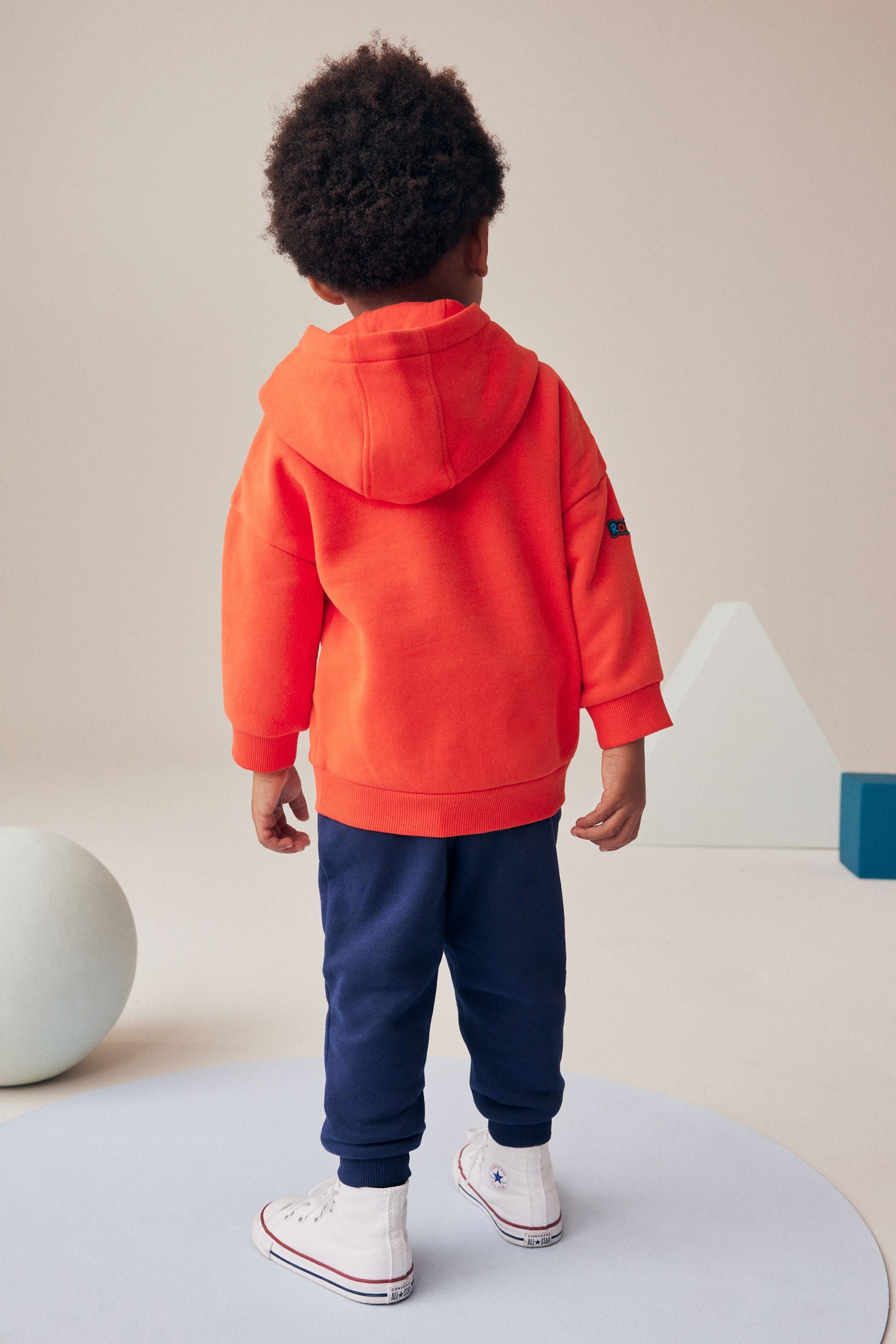 Red/Navy Blue Character Badges Hoodie and Joggers Set (3mths-7yrs)