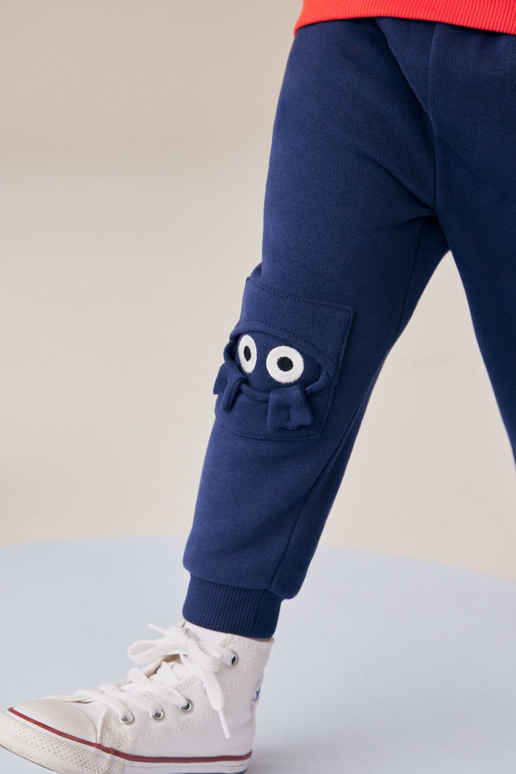 Red/Navy Blue Character Badges Hoodie and Joggers Set (3mths-7yrs)