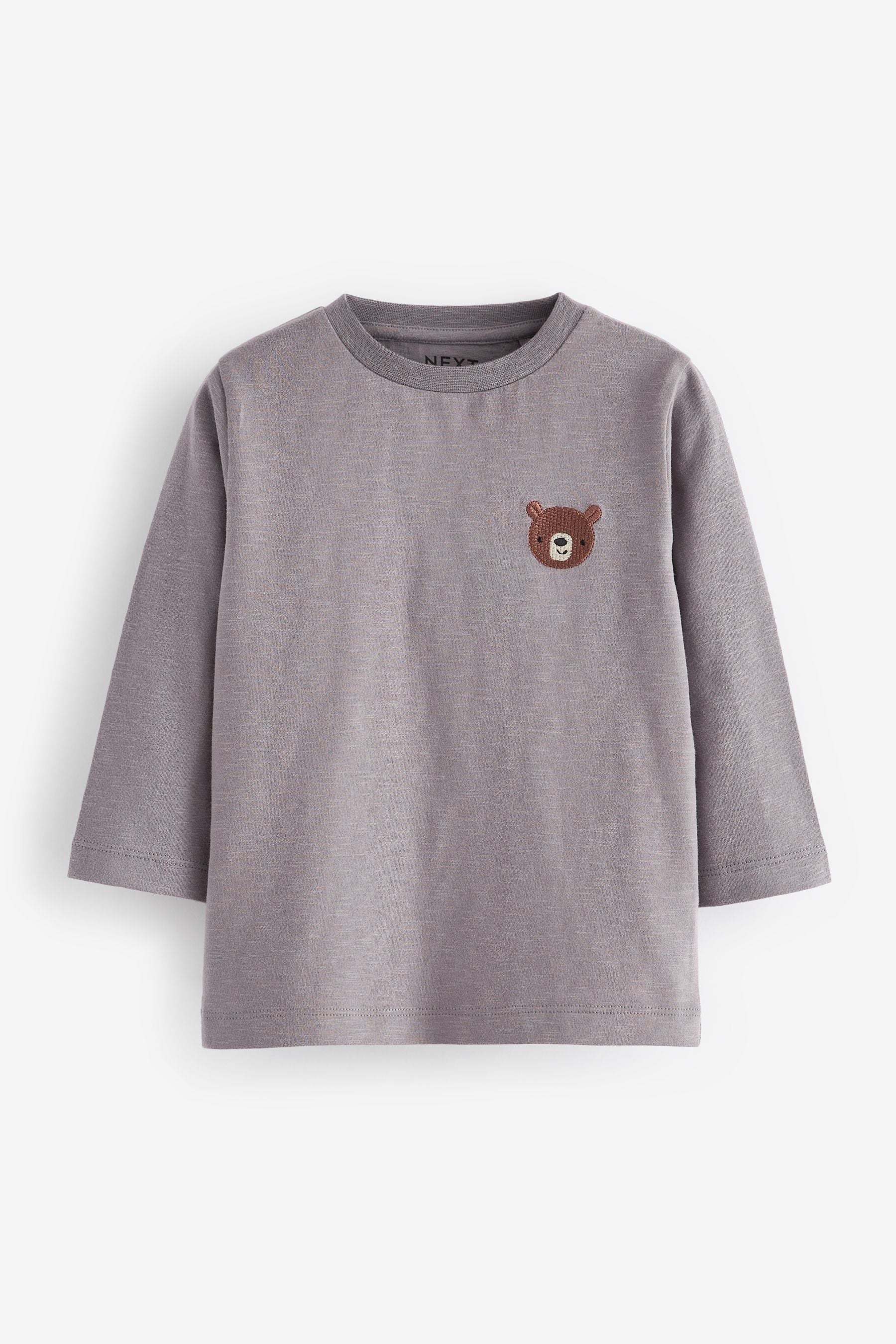 Grey Bear Long Sleeve Semi Plain T-Shirt (3mths-7yrs)