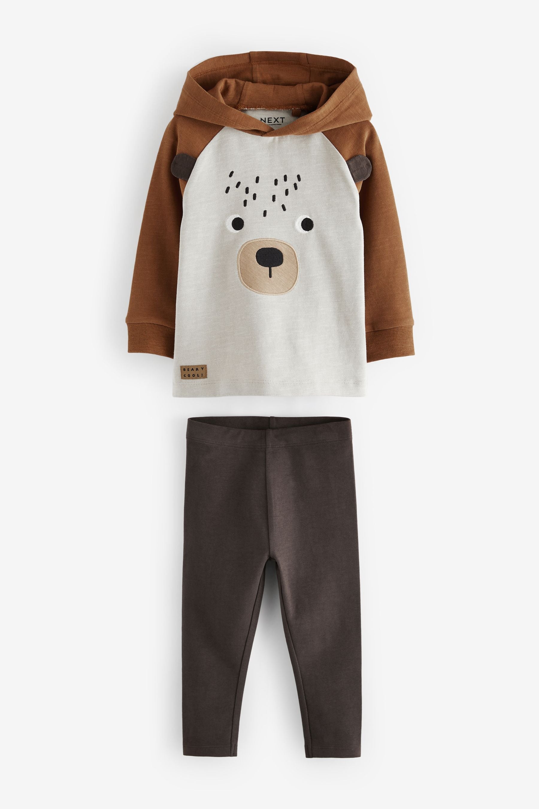 Brown Bear Long Sleeve Hoodie and Leggings Set (3mths-7yrs)