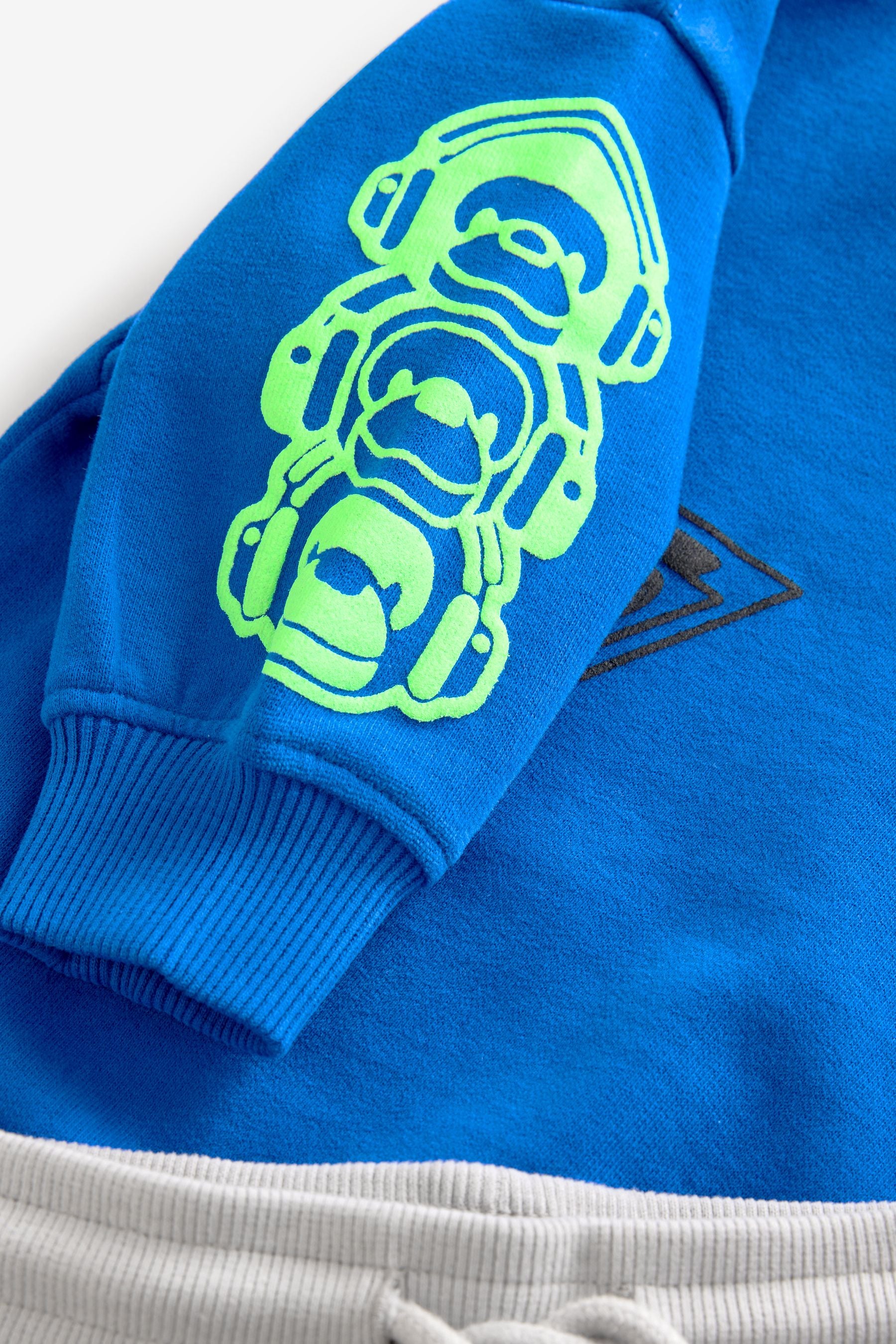 Cobalt Blue Monkey Placement Sweatshirt and Utility Joggers Set (3mths-7yrs)