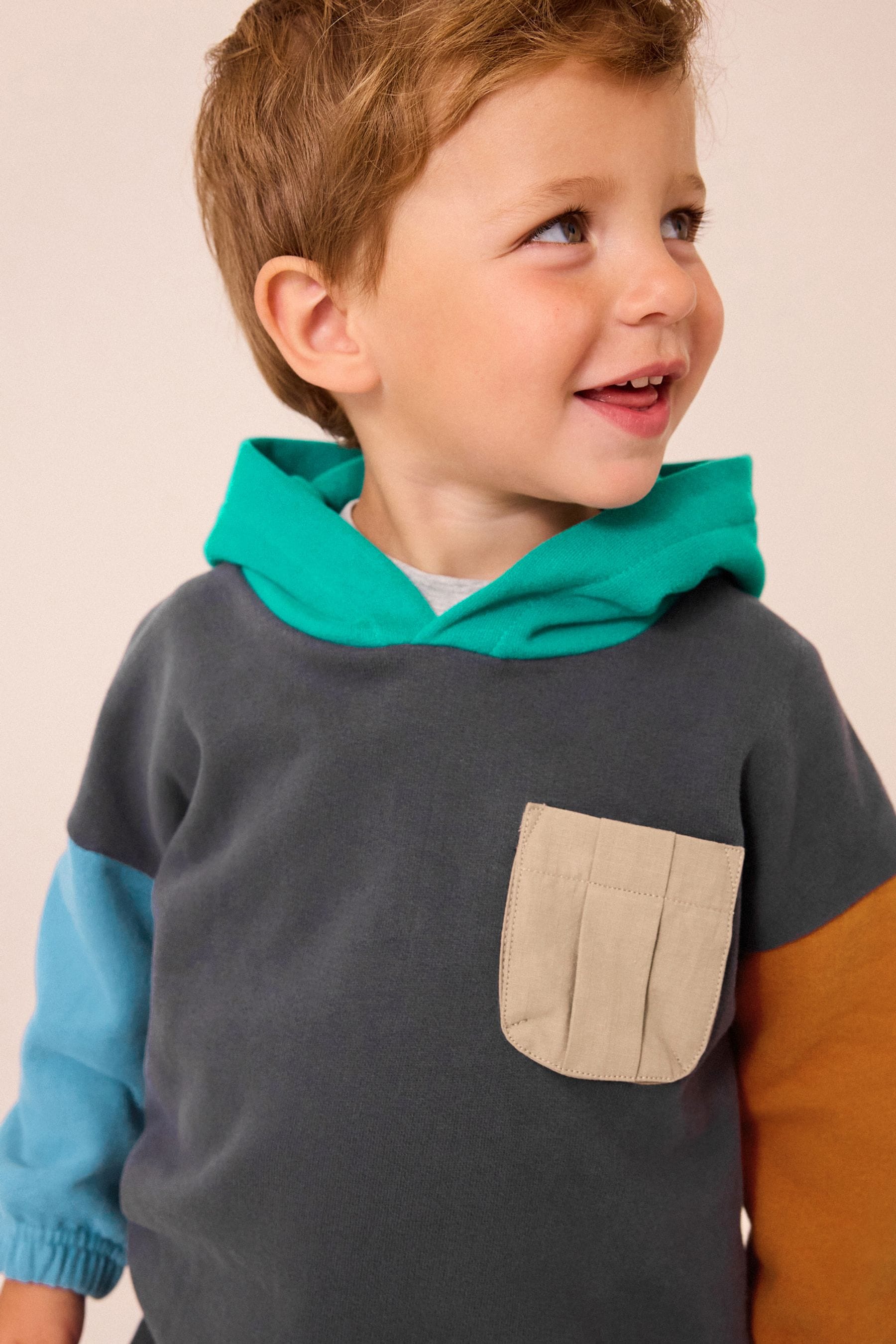 Rust Brown Colourblock Hoodie and Joggers Set (3mths-7yrs)