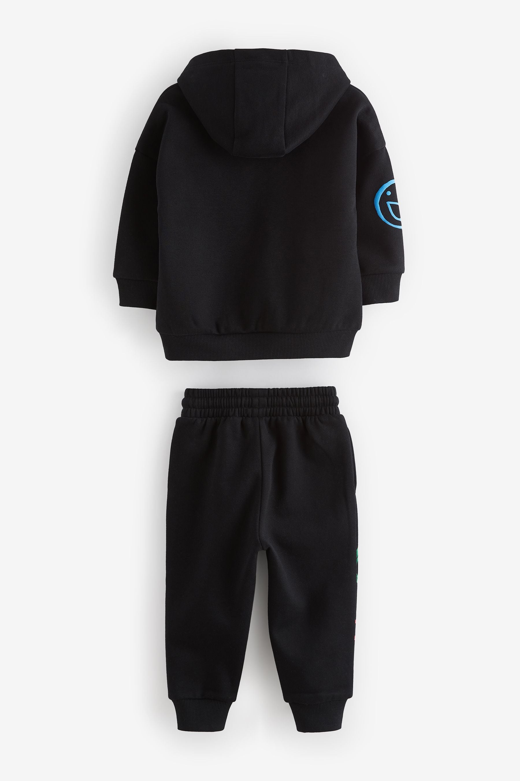 Black Graffitti All-Over Printed Hoodie and Joggers Set (3mths-7yrs)