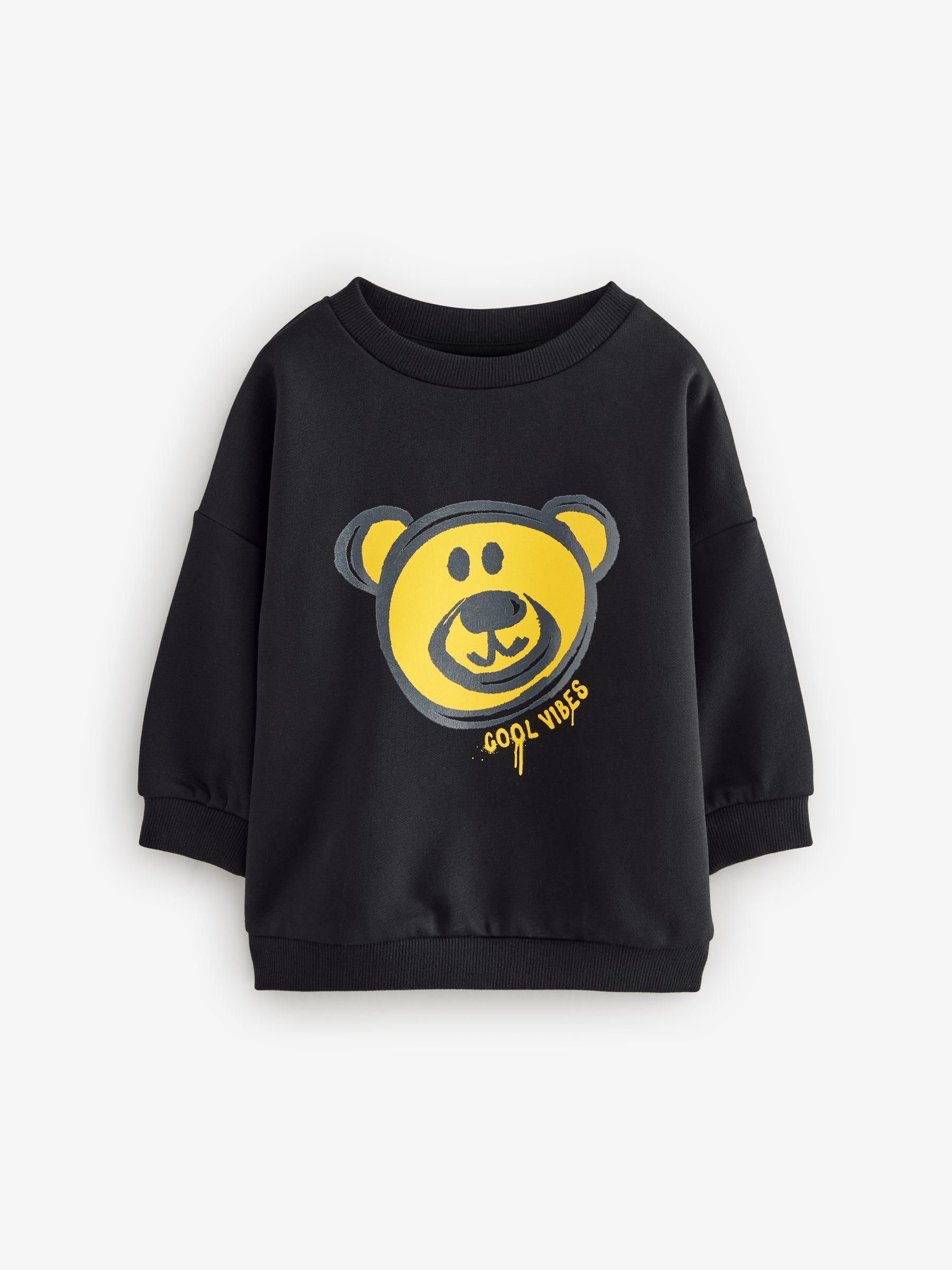 Black/Yellow Bear Printed Sweatshirt (3mths-7yrs)