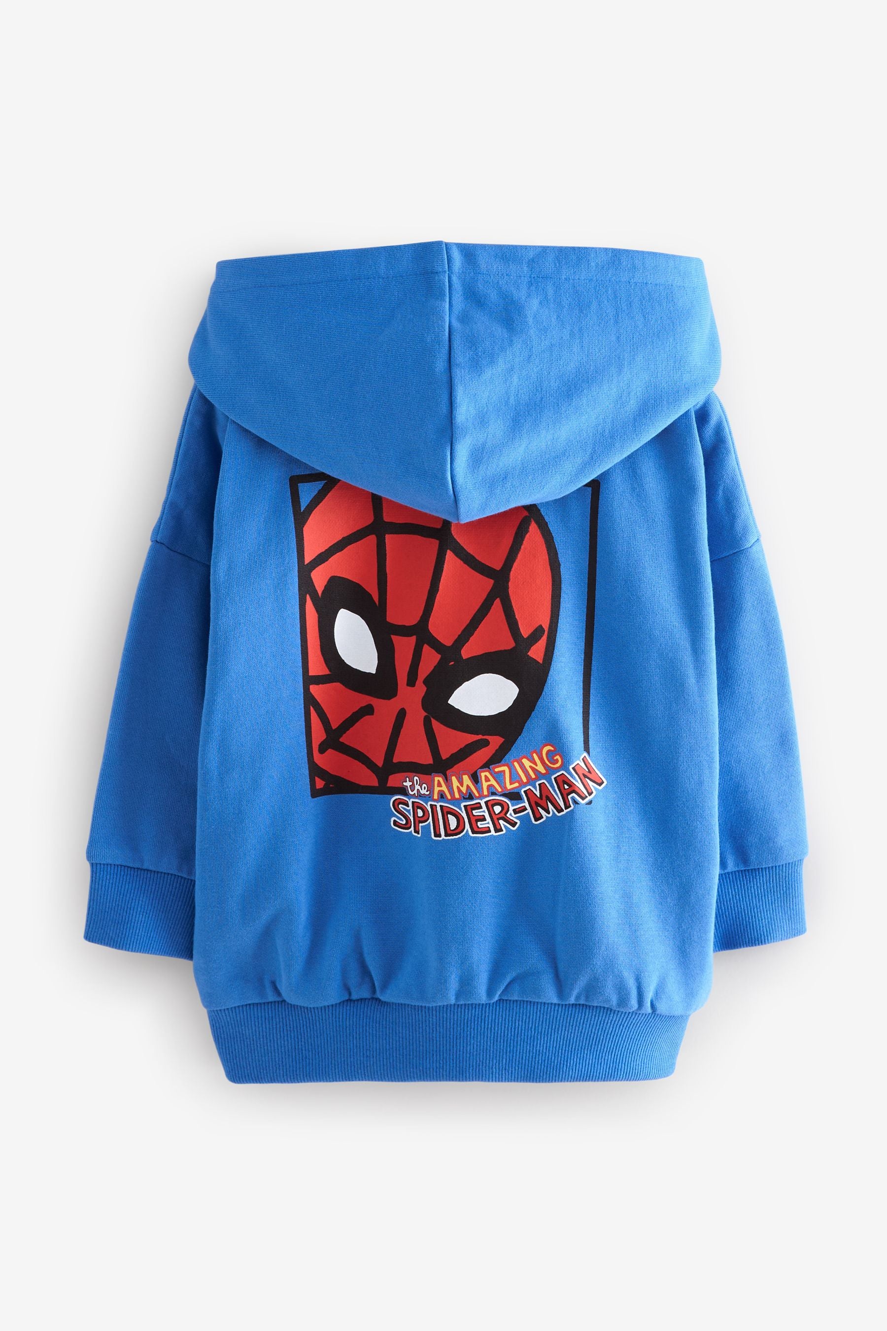 Blue/Red Spider-Man Zip Through 100% Cotton Hoodie (3mths-8yrs)