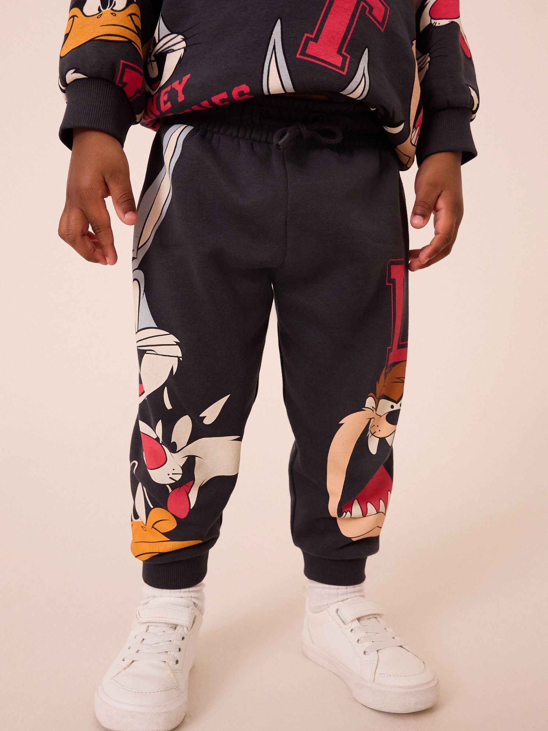 Charcoal Grey Looney Tunes Crew Neck Sweatshirt and Joggers Set (3mths-8yrs)