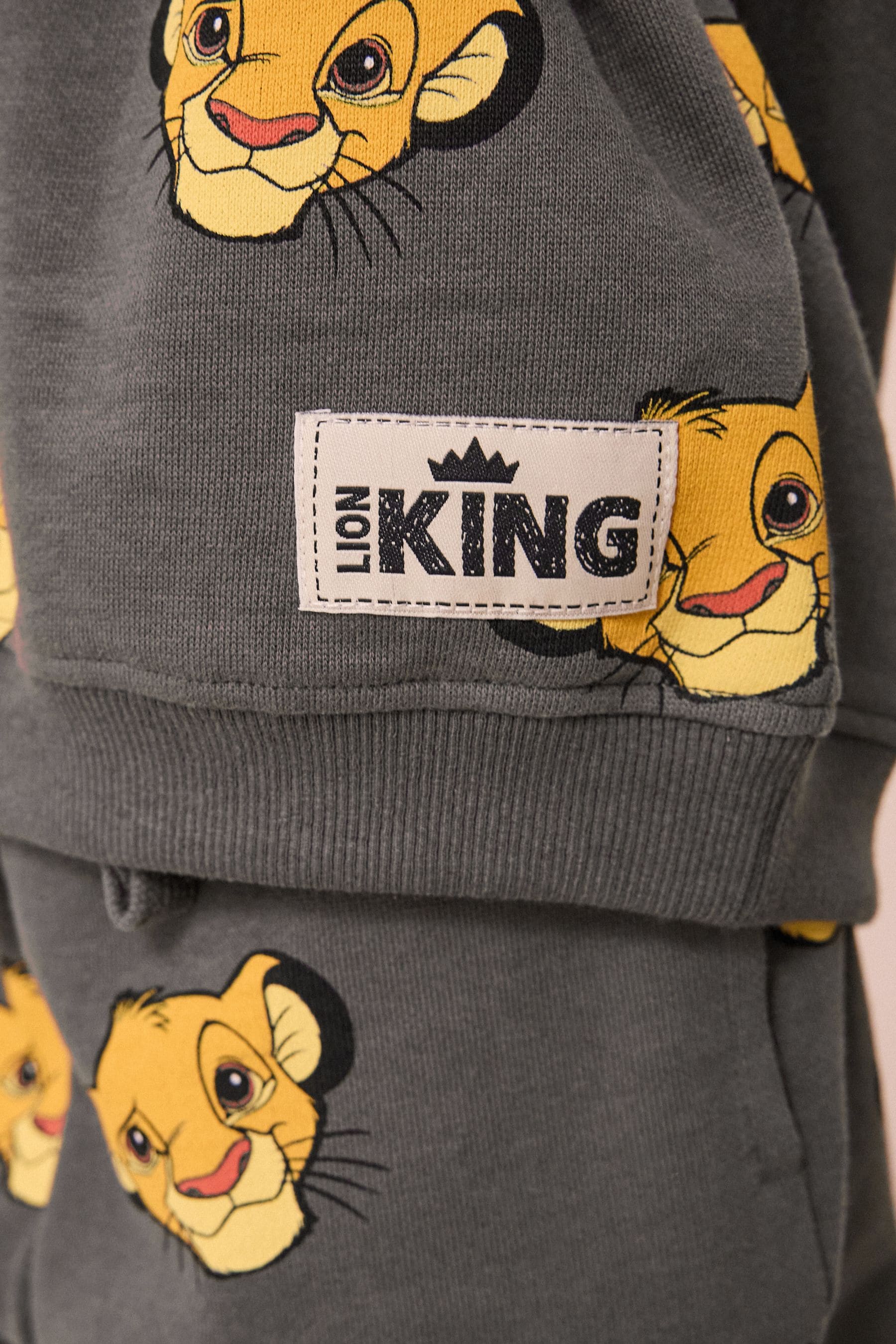 Charcoal Grey Lion King 100% Cotton Sweatshirt and Joggers Set (6mths-8yrs)