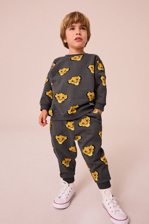 Charcoal Grey Lion King 100% Cotton Sweatshirt and Joggers Set (6mths-8yrs)