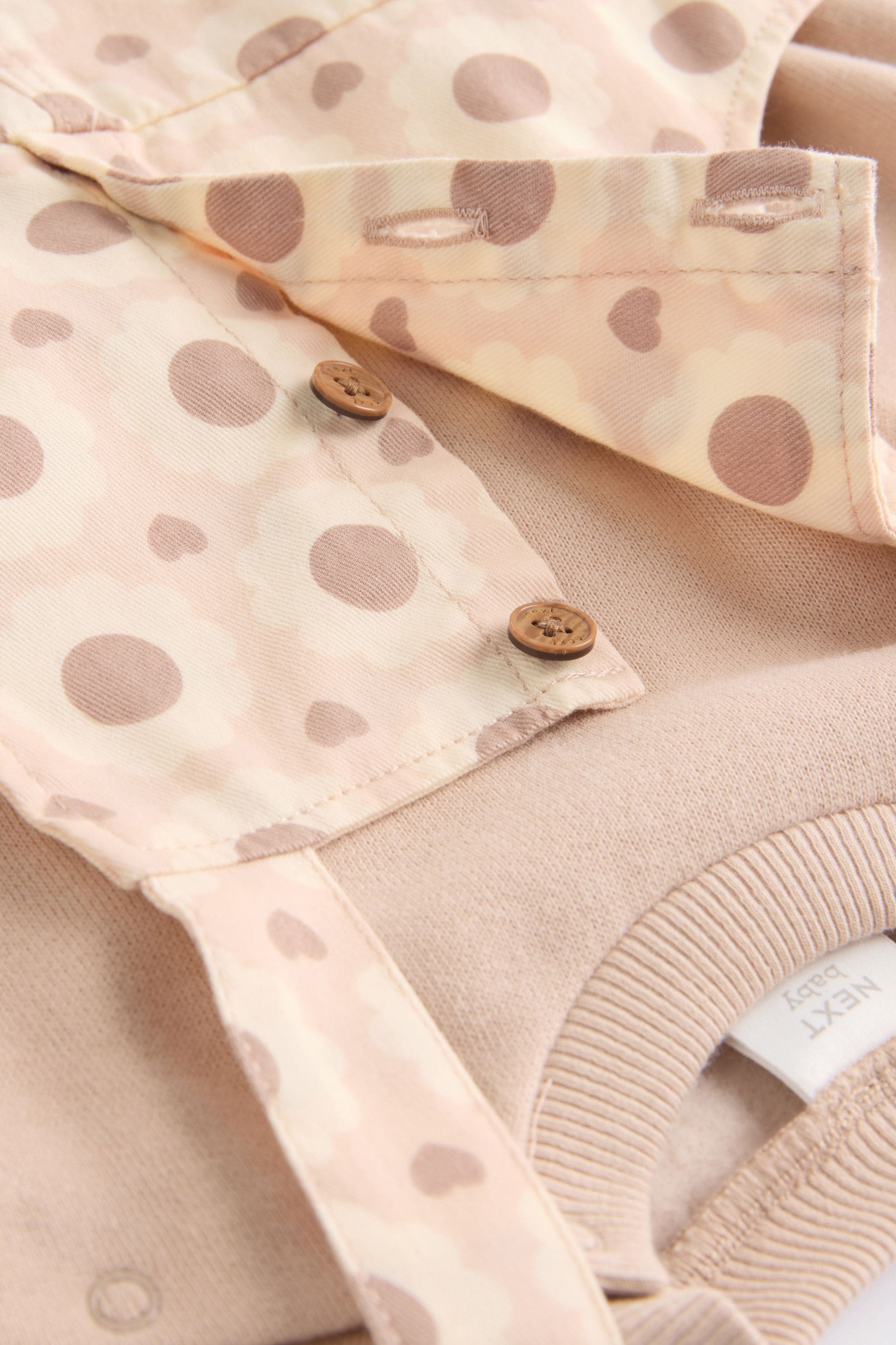 Tan Brown/Cream Floral Baby Dungarees and Bodysuit Set (0mths-3yrs)