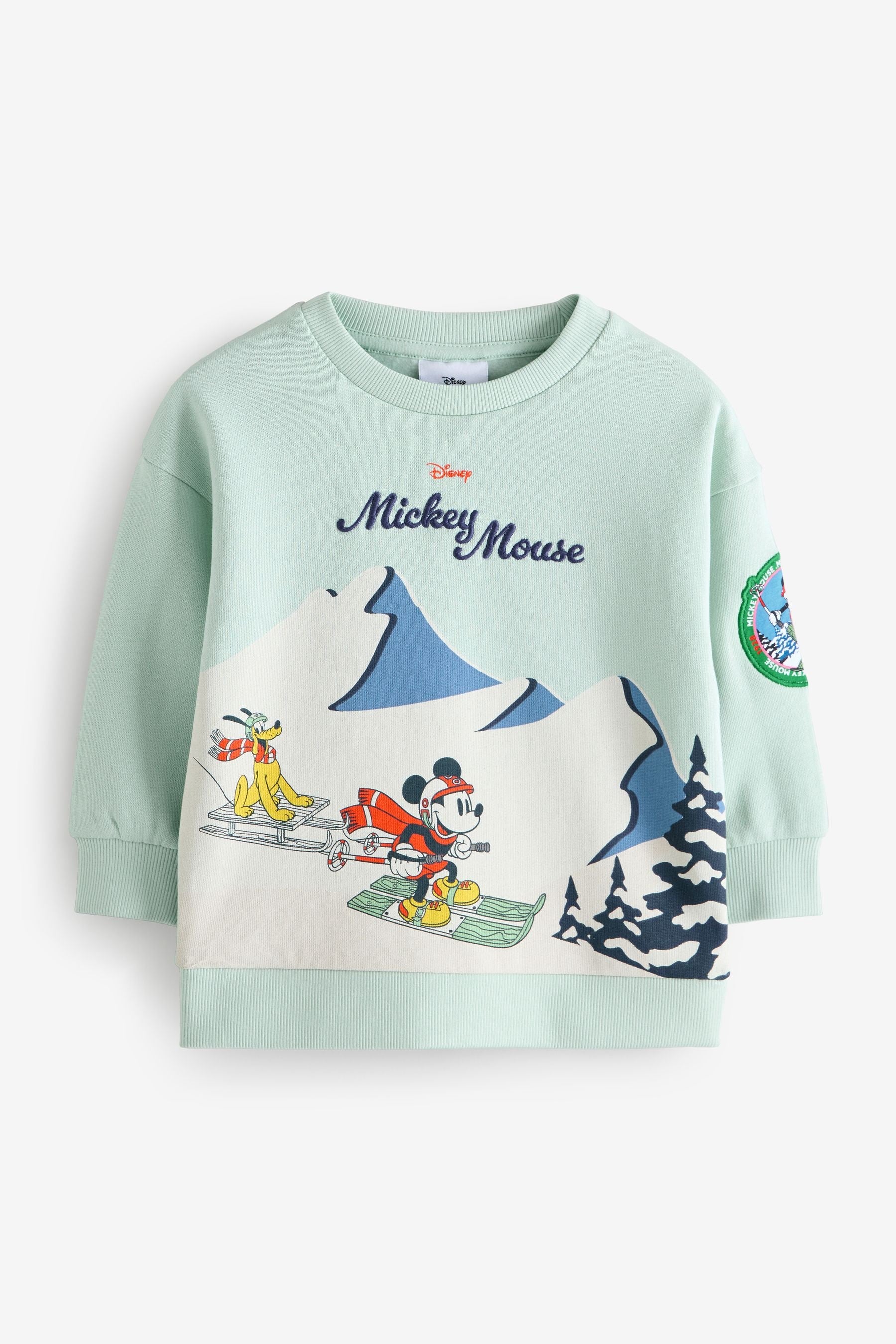 Blue Skiing Mickey Mouse Crew Neck Sweatshirt (3mths-8yrs)