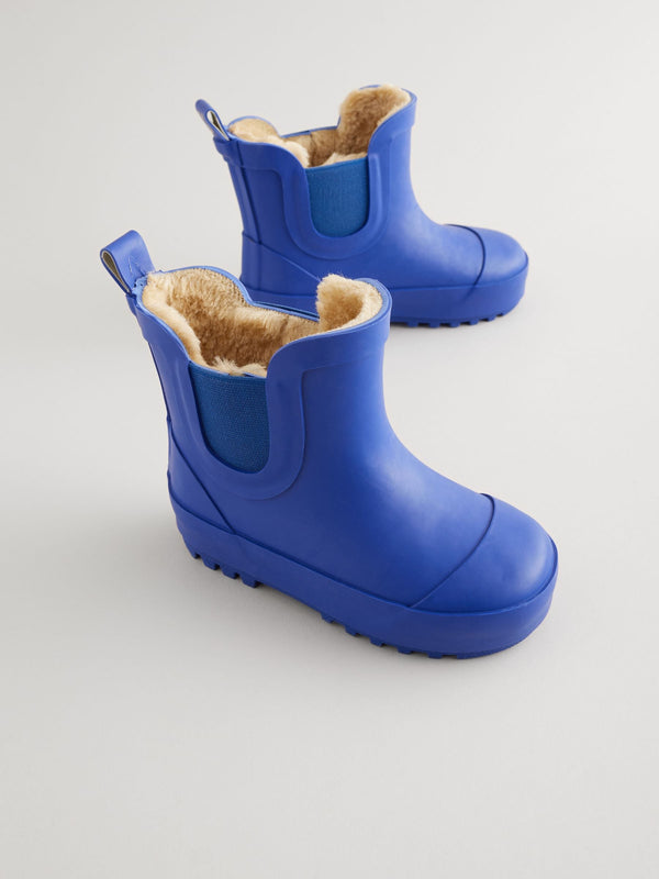 Blue Warm Lined Ankle Wellies