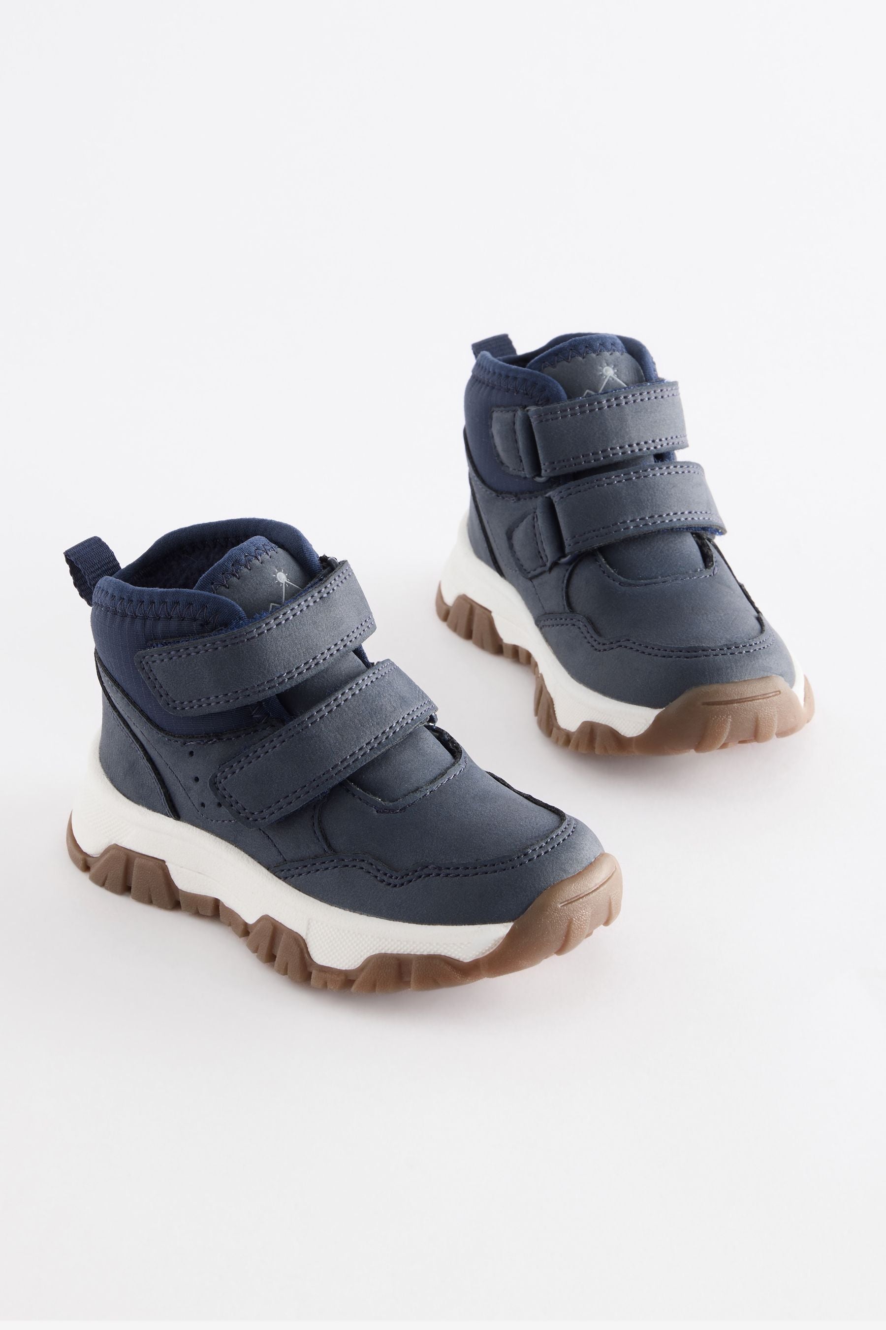 Navy Touch Fastening Warm Lined Hiker Boots