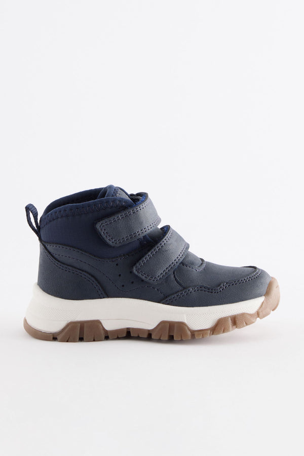 Navy Touch Fastening Warm Lined Hiker Boots