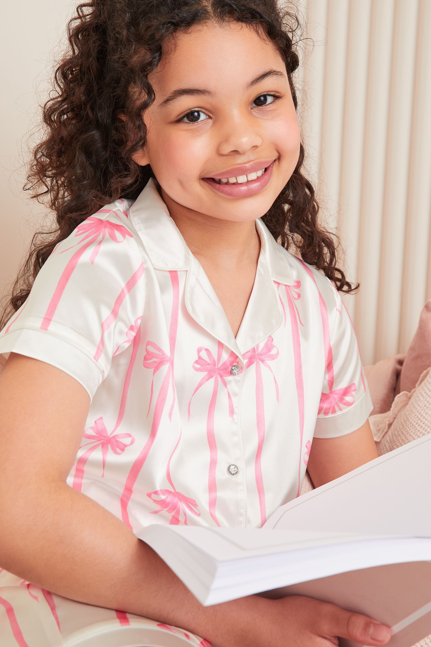 White stripe Satin Pyjamas