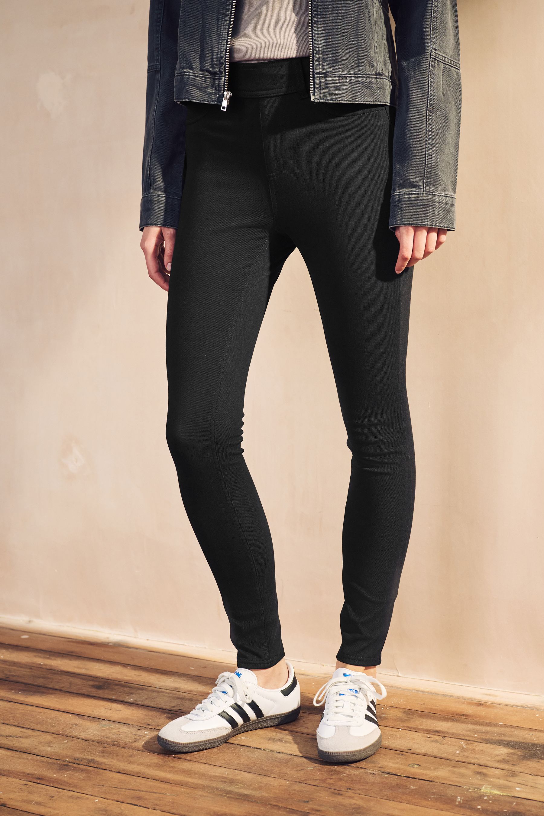 Black/Blue Full Length Denim Leggings 2 Pack