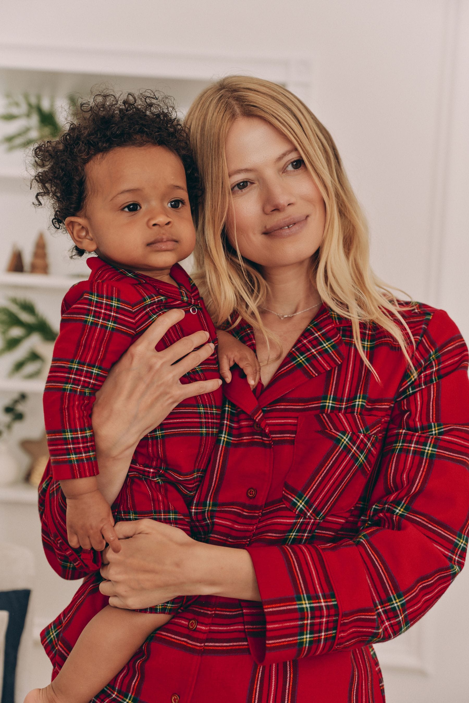 Red Check Matching Family Womens Christmas Flannel 100% Cotton Pyjamas