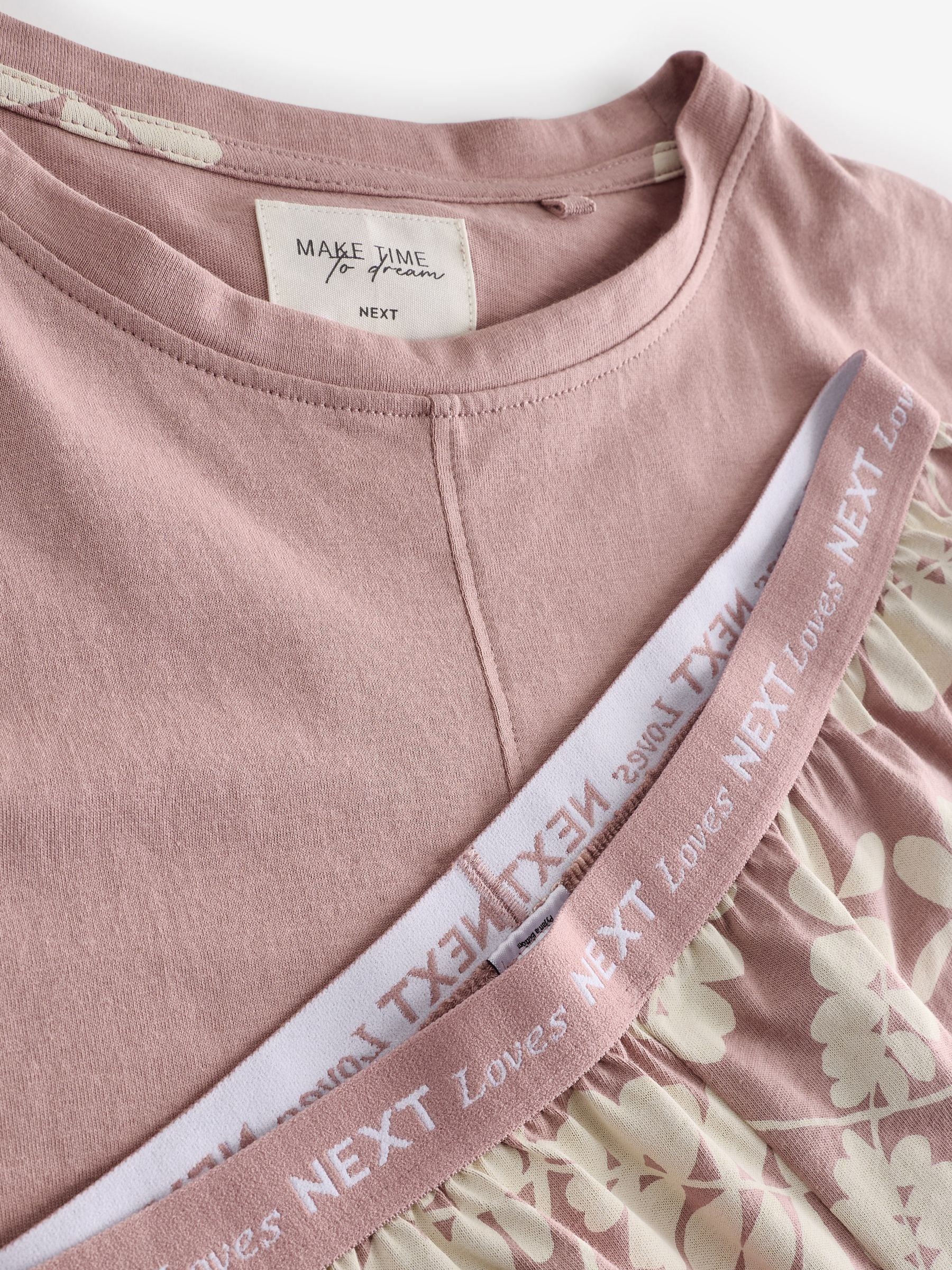 Pink Leaf 100% Cotton Long Sleeve Pyjamas