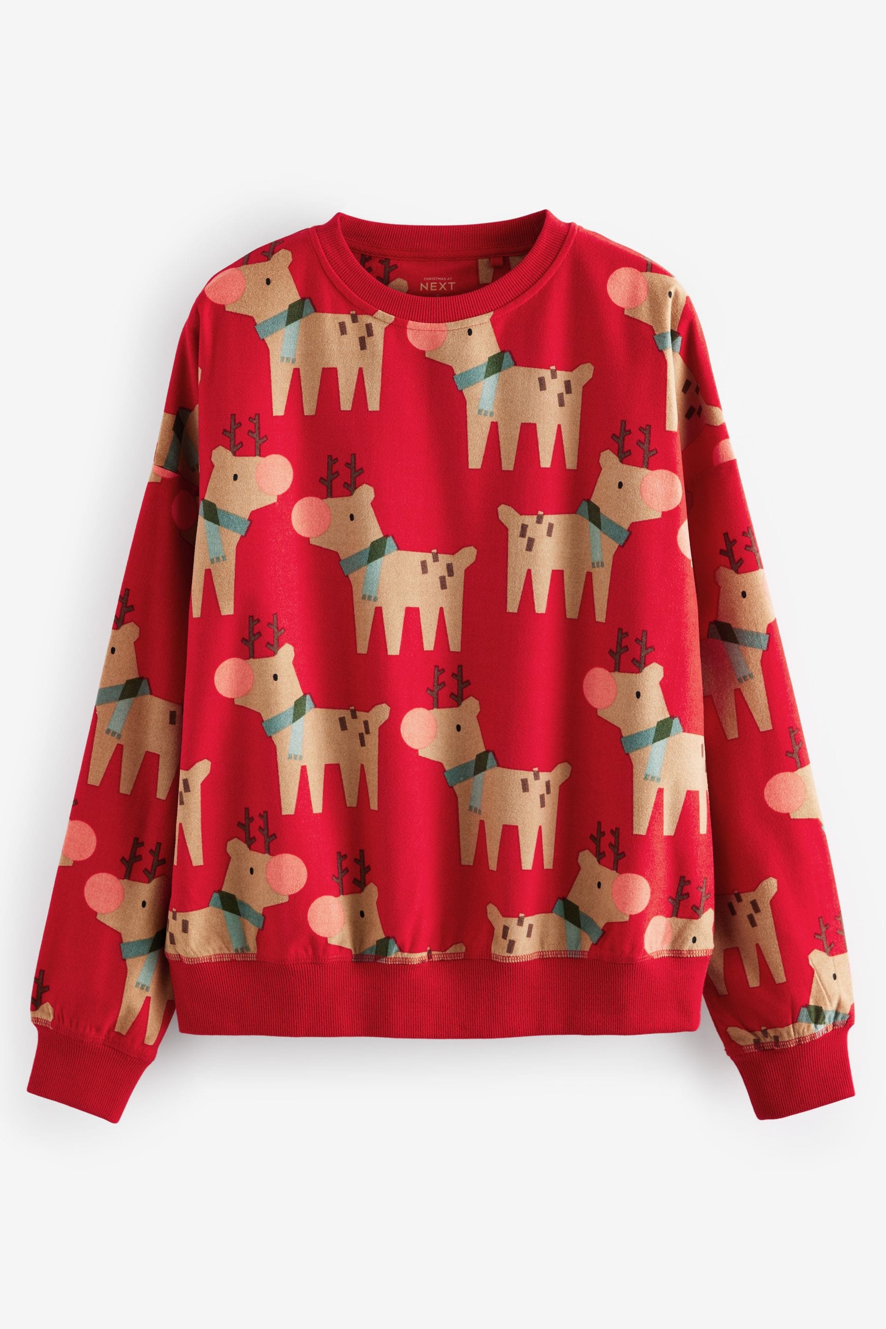 Red Matching Family Womens Christmas Reindeer Pyjamas