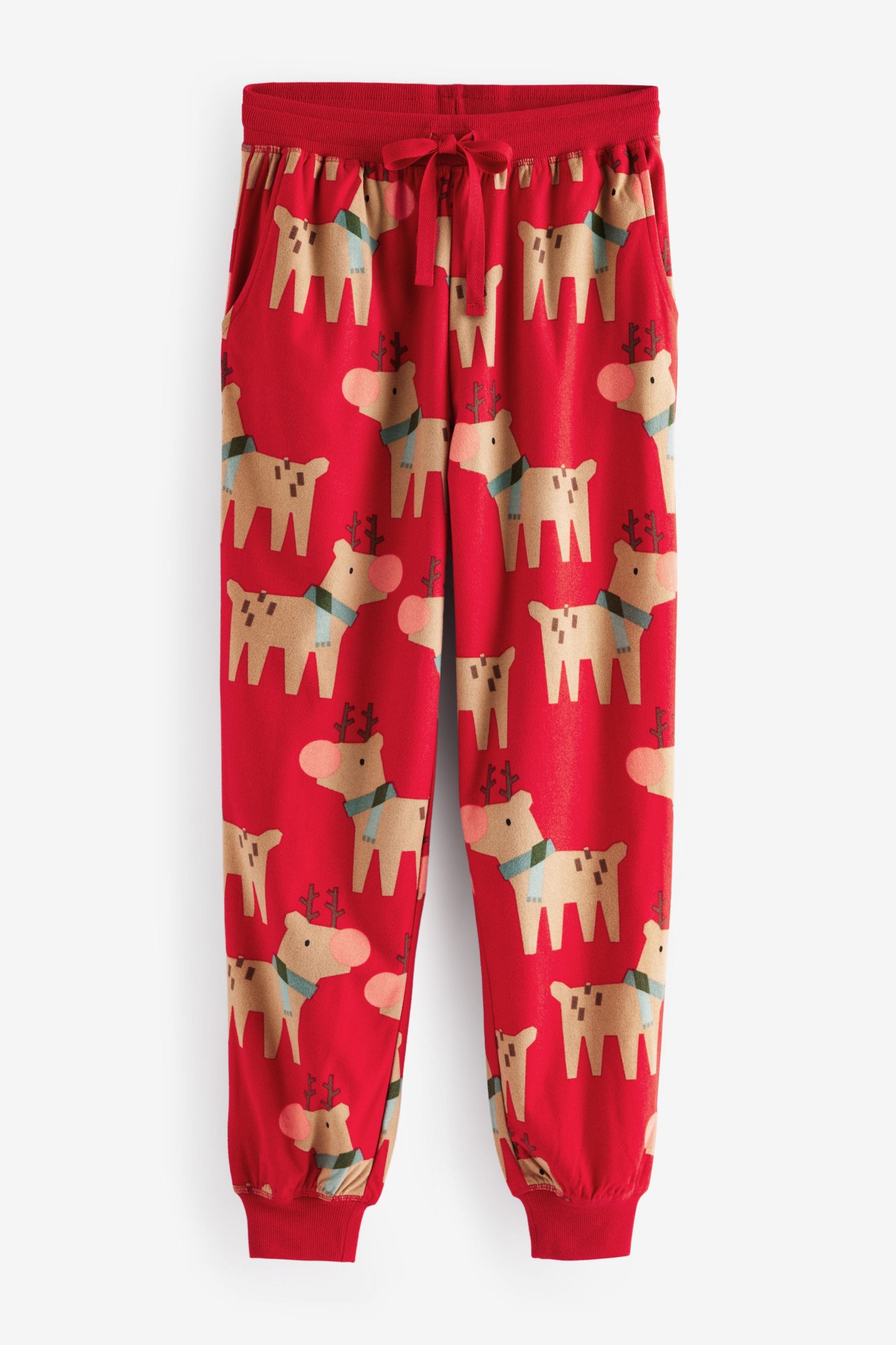 Red Matching Family Womens Christmas Reindeer Pyjamas