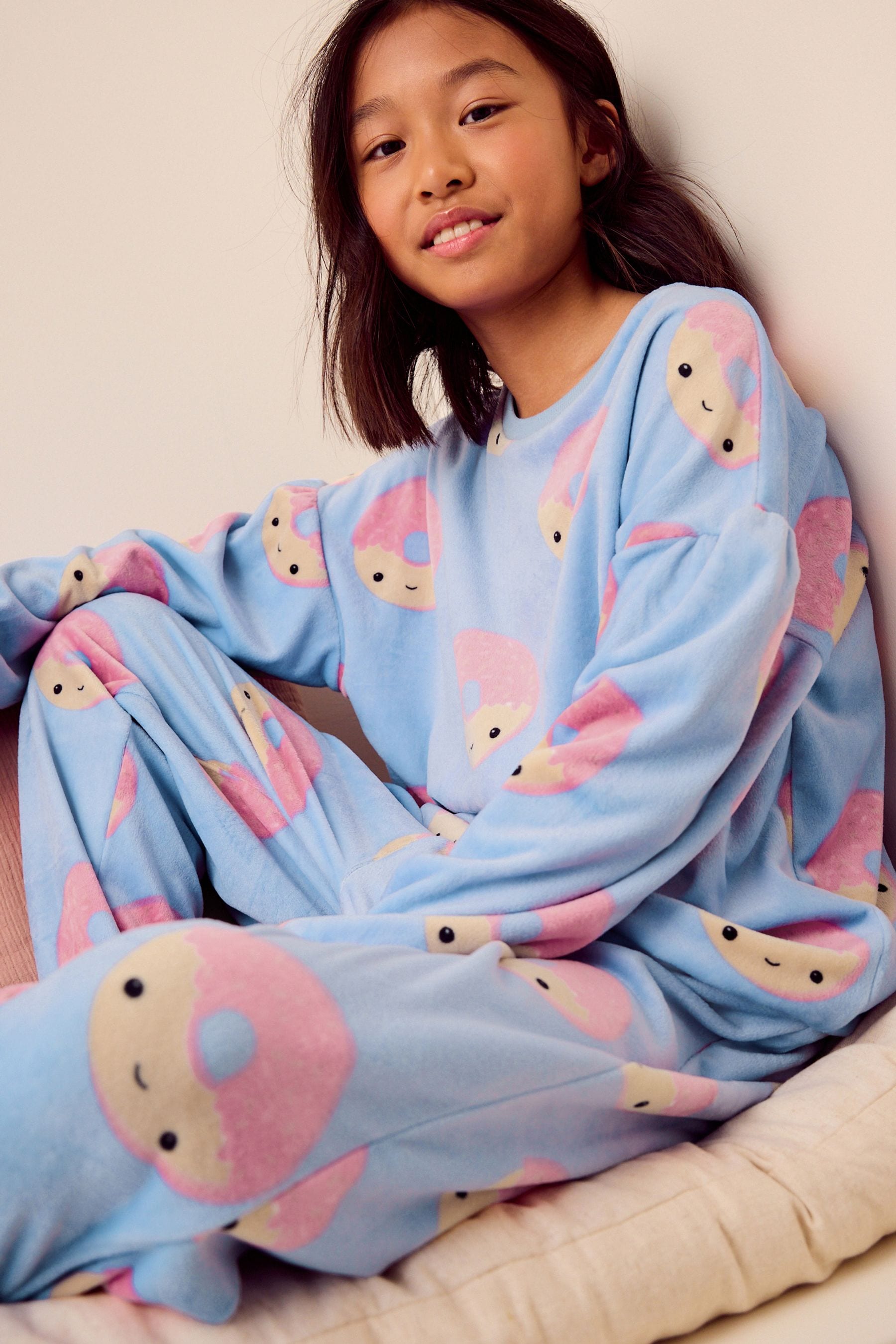 Donut Print Cosy Fleece Pyjamas (3-16yrs)