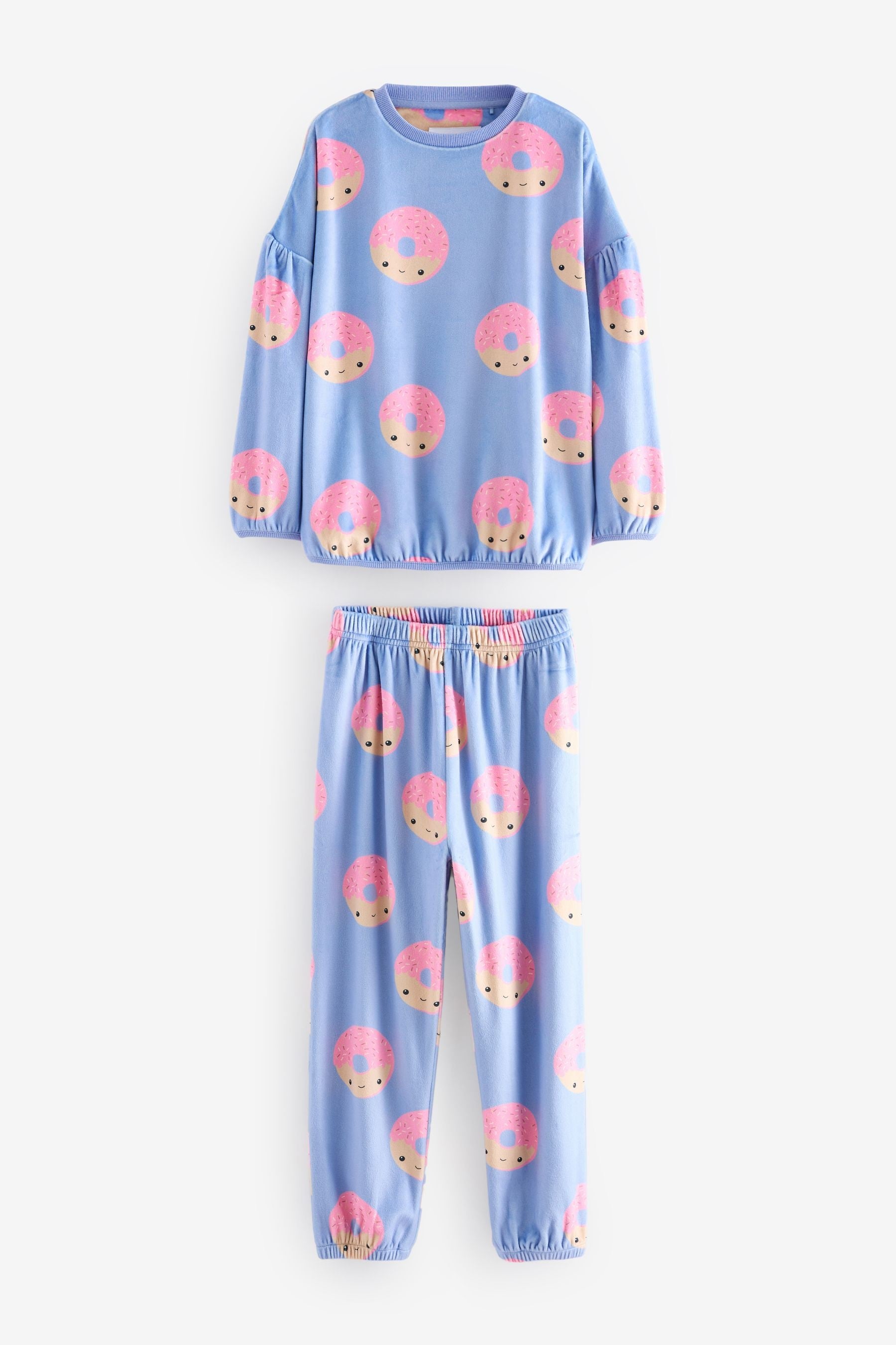 Donut Print Cosy Fleece Pyjamas (3-16yrs)