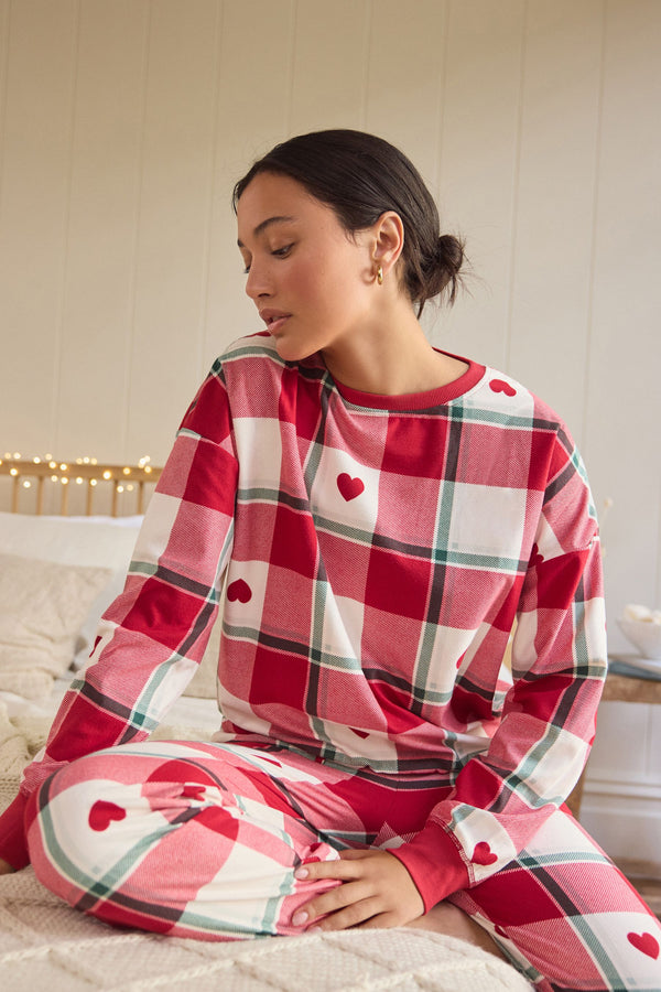 Red Check Cosy Long Sleeve Pyjamas