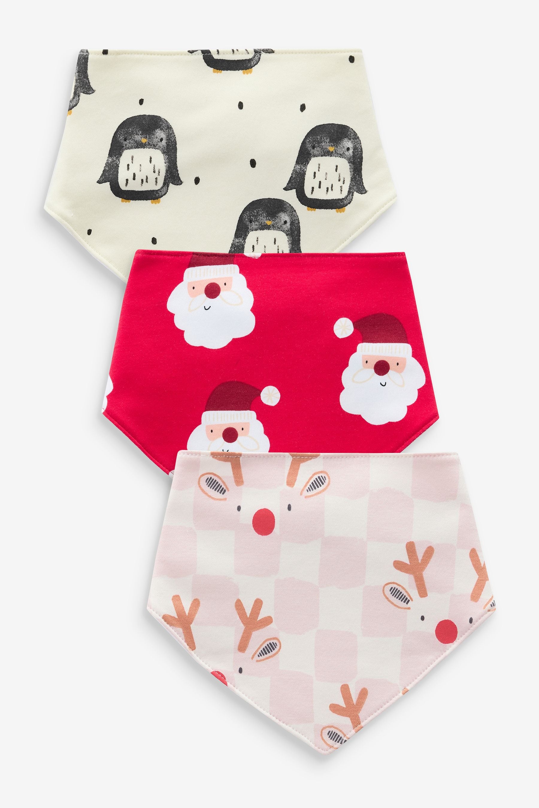 Red Baby Christmas Bibs 3 Pack