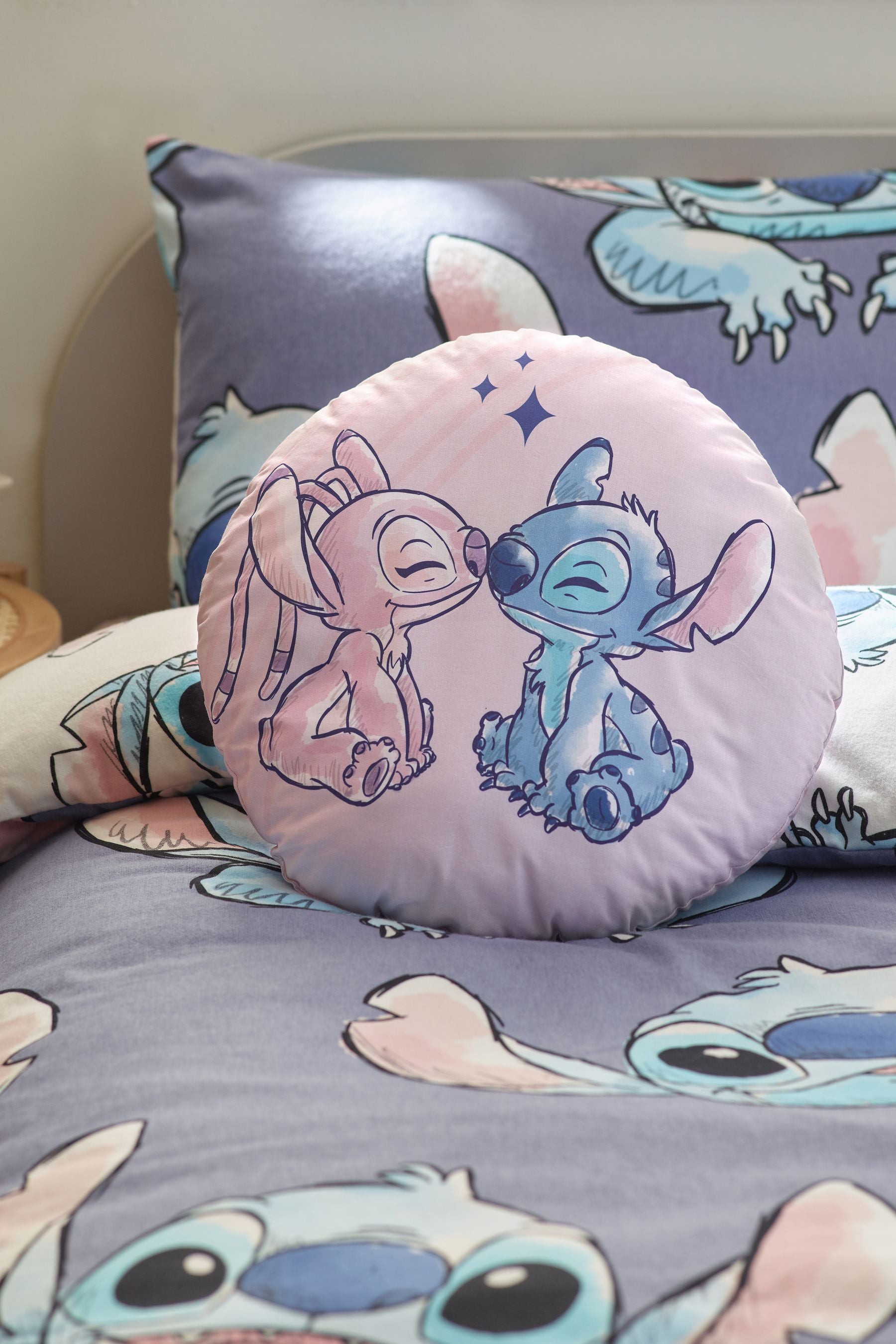 Pink Disney Lilo & Stitch 100% Cotton Cushion