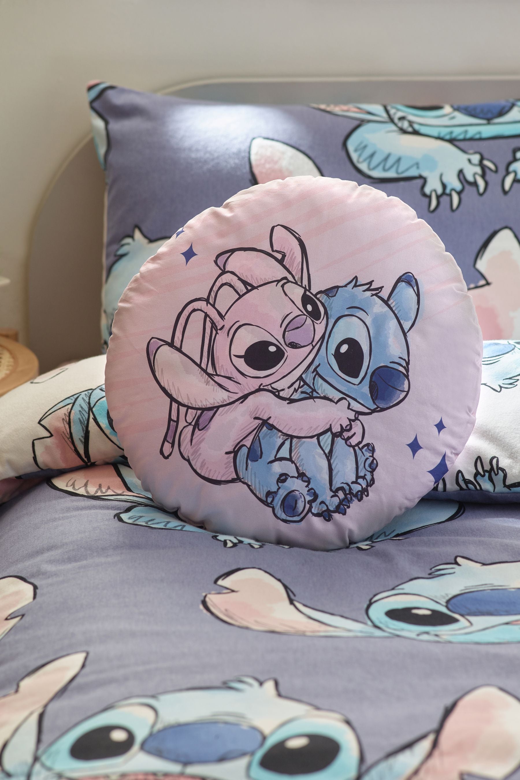 Pink Disney Lilo & Stitch 100% Cotton Cushion