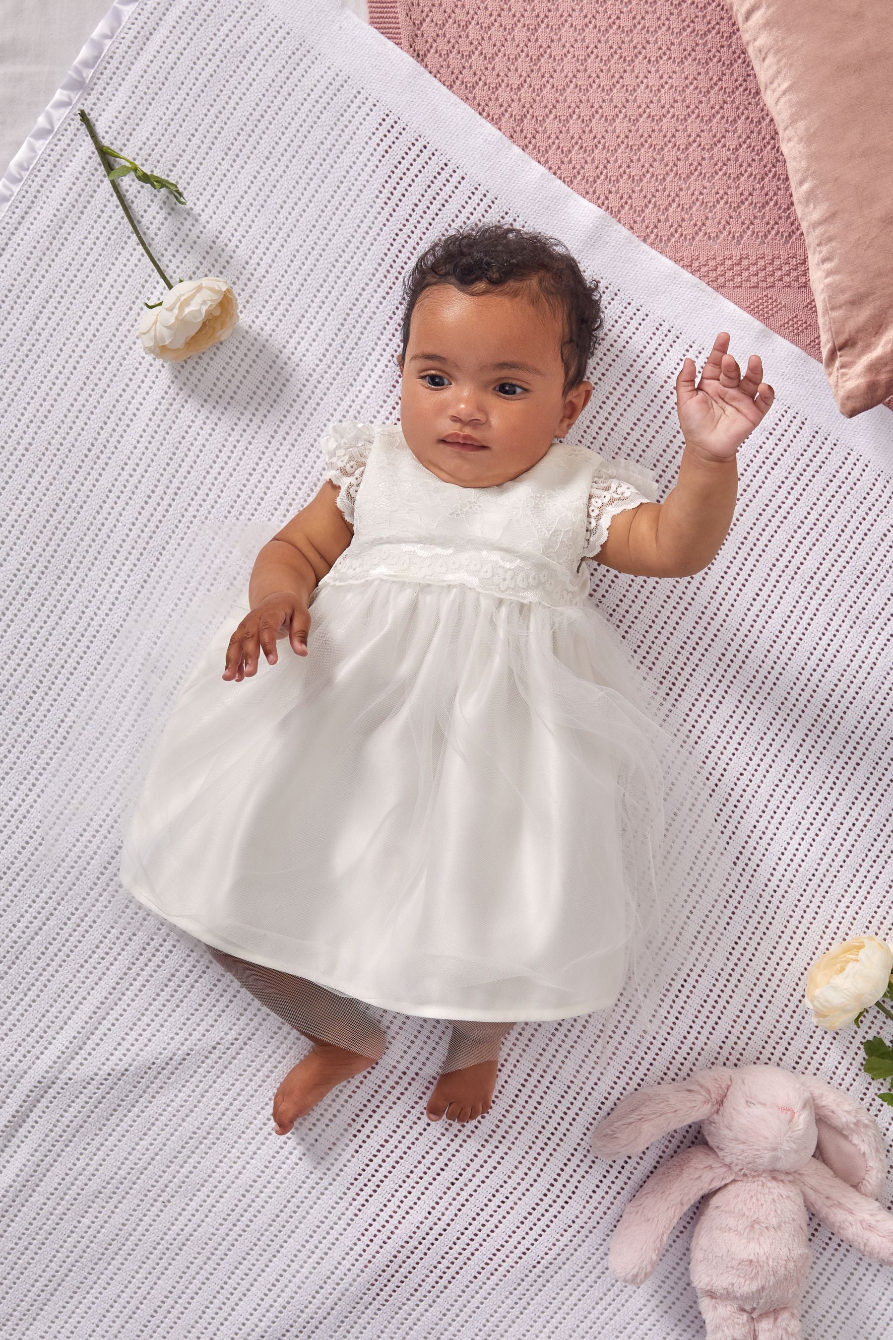 Ivory Lace Baby Flower Girl Dress