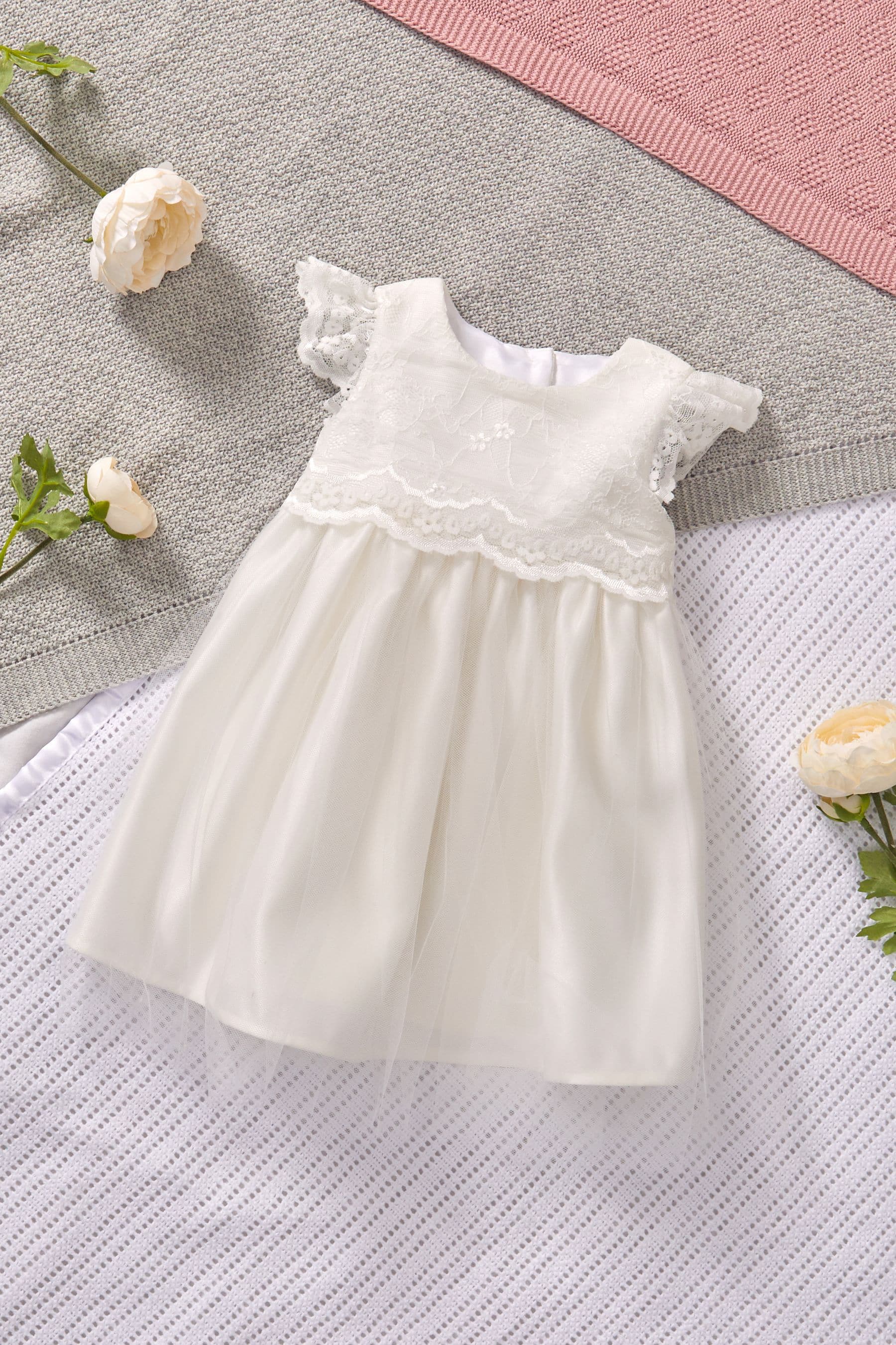 Ivory Lace Baby Flower Girl Dress