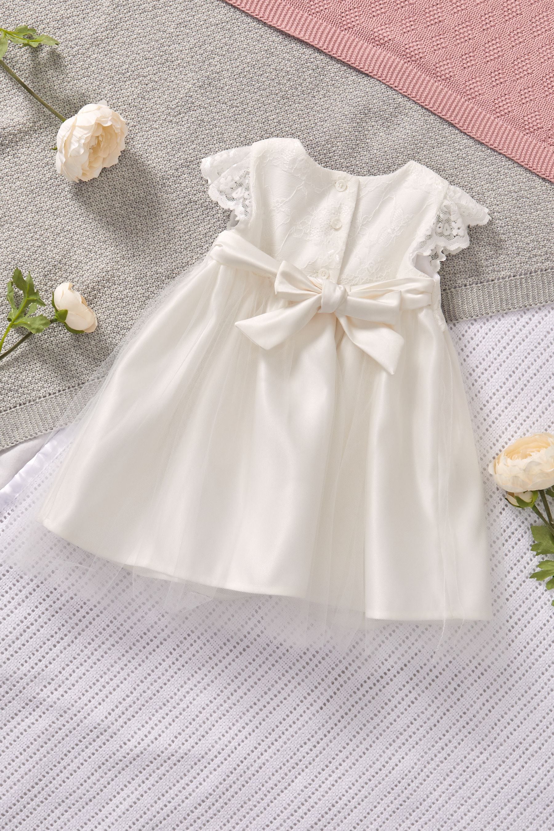 Ivory Lace Baby Flower Girl Dress