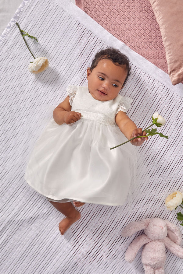 Ivory Lace Baby Flower Girl Dress