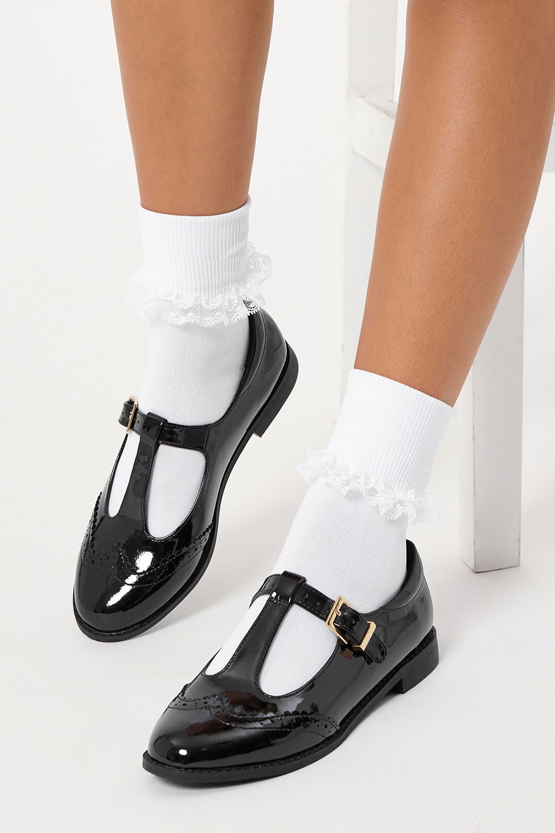 Black Chunky Mary Jane Dolly School Shoe