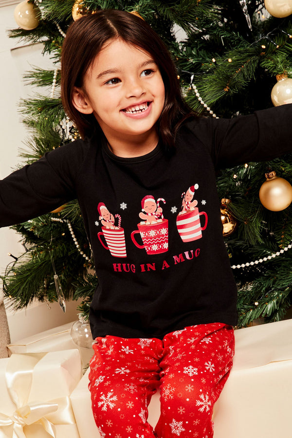 Red Christmas Long Sleeve Long Leg Pyjamas (From 3-16yrs)