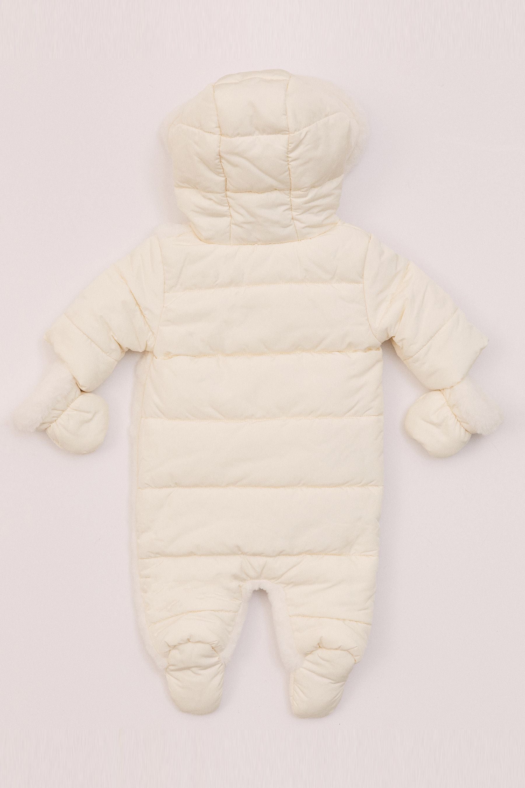 Cream Baby Borg Snowsuit