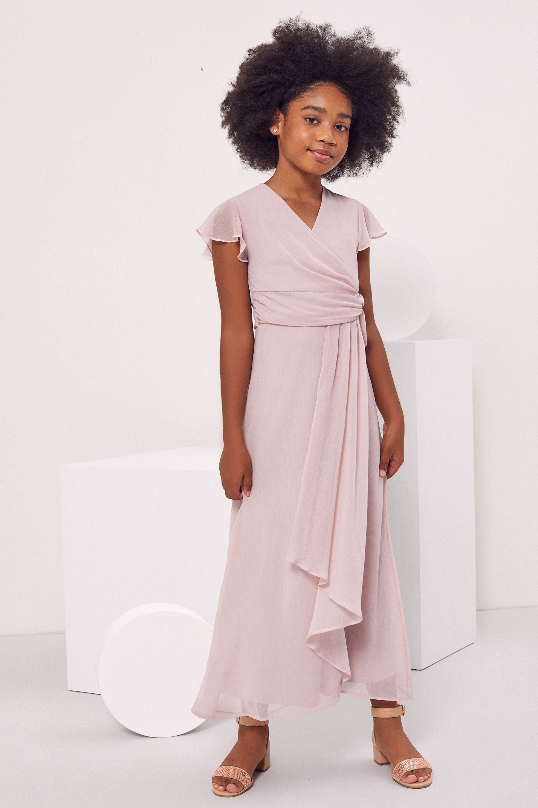 Blush Pink Teen Maxi Occasion Dress