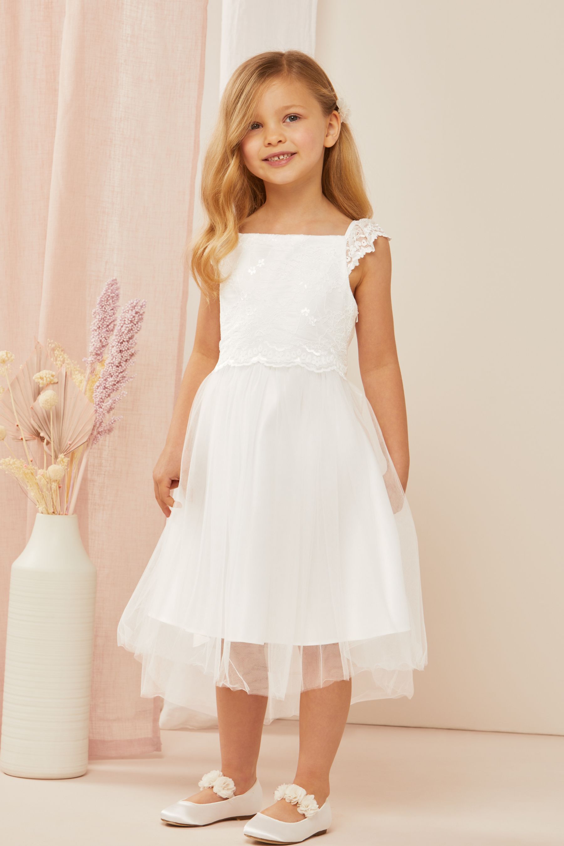 Ivory Flower Girl Mini Dress