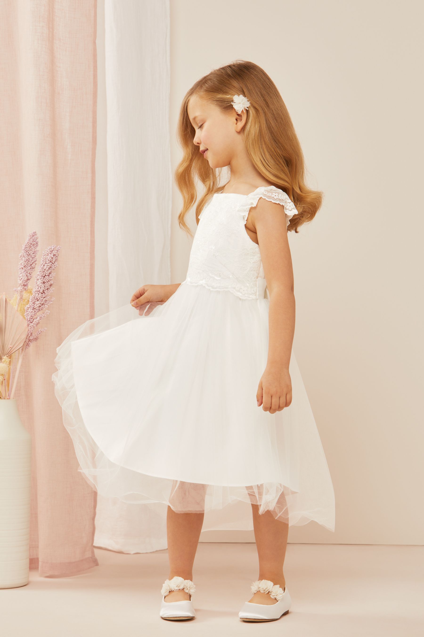 Ivory Flower Girl Mini Dress